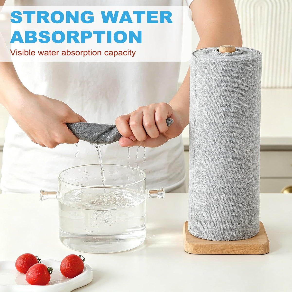 Puomue 55 Pack Microfiber Cleaning Cloth Roll, Tear Away Reusable Paper Towels, 11" X 9", Ultra