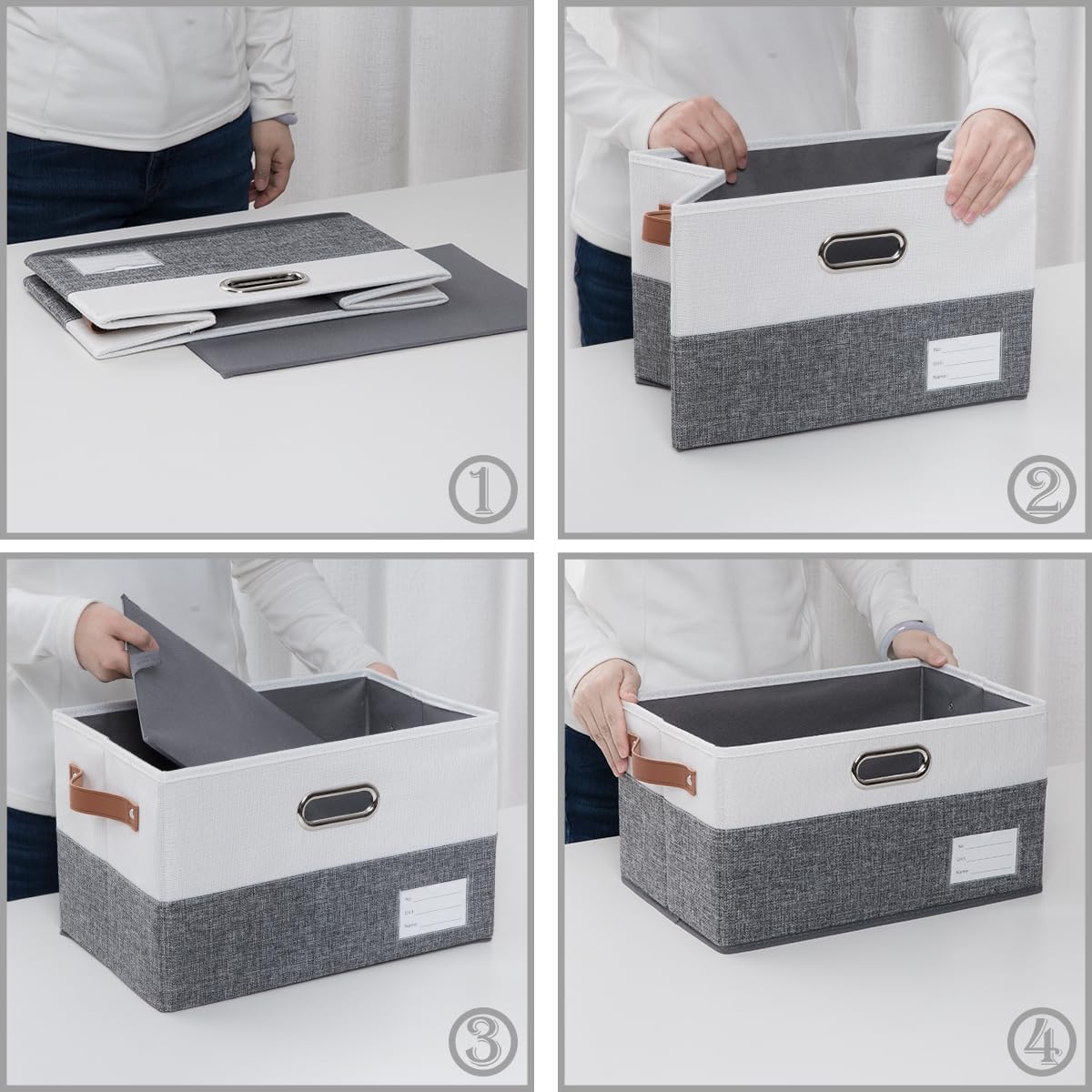 PRANDOM Foldable Storage Bins with Handles [3-Pack] Fabric Collapsible Storage Boxes Baskets Cubes
