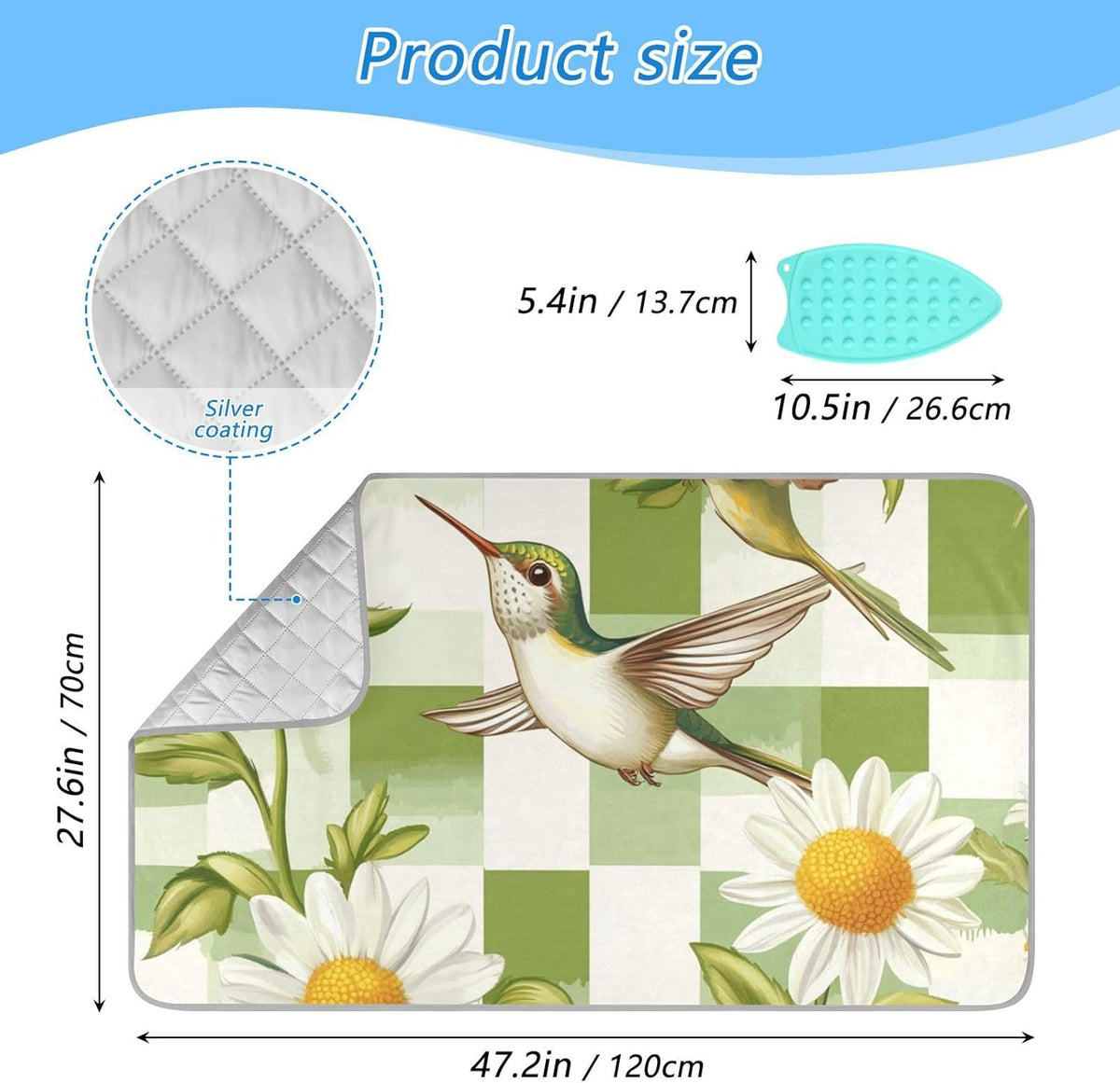 Ironing Mat Portable Ironing Pad Ironing Blanket for Table Top Heat Resistance Double-Side Using