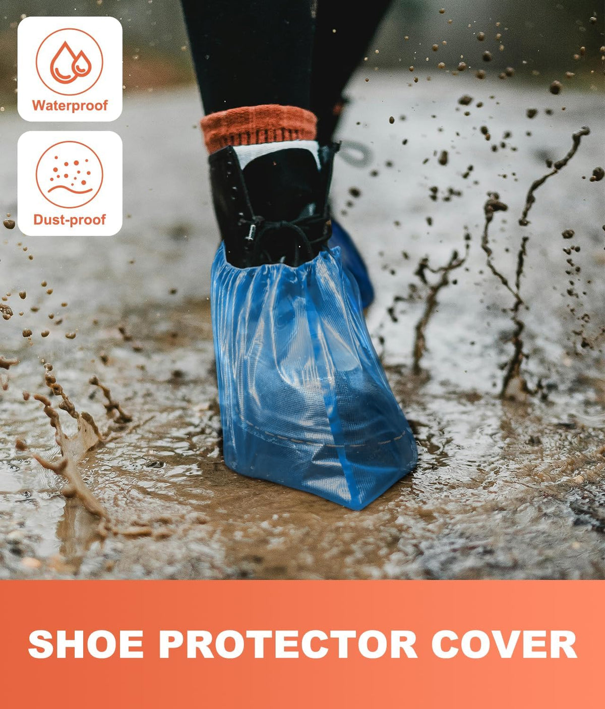 Shoe Covers Disposable – 140 Pack (70 Pairs), Roll-Pack CPE Boot Covers, Waterproof, Stretchable