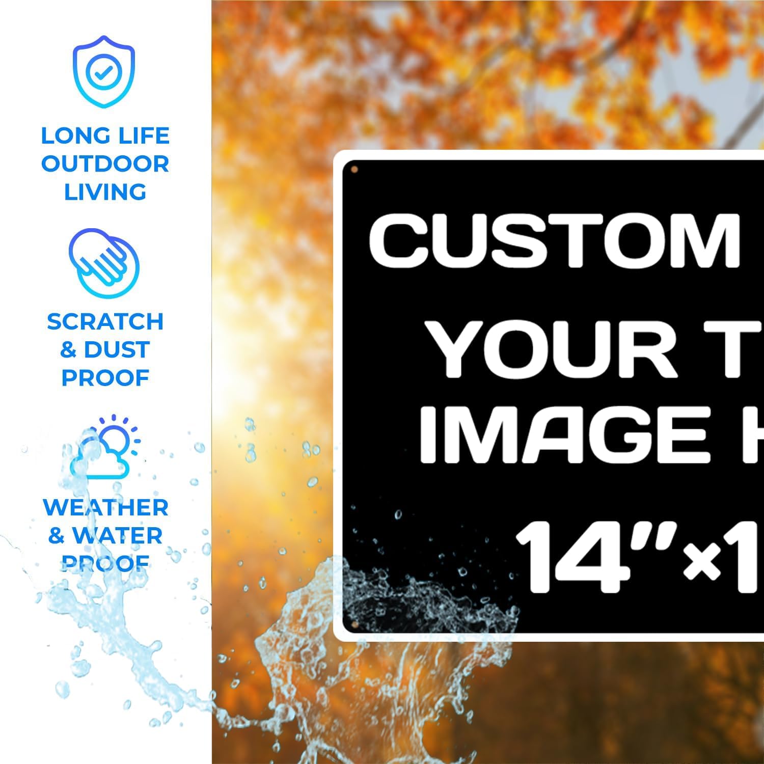 Customised Christmas Decorations: Personalized Text And Picture Signs, Black White Traffic