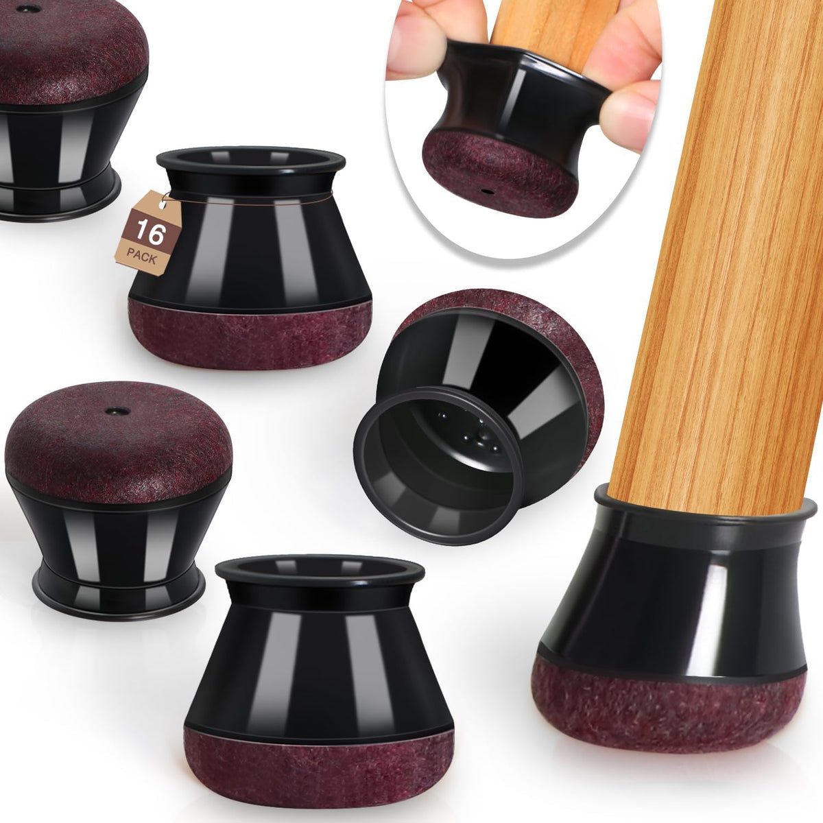 Chair Leg Floor Protectors Chair Leg Protectors for Hardwood Floors Felt Silicone Caps Strengthen
