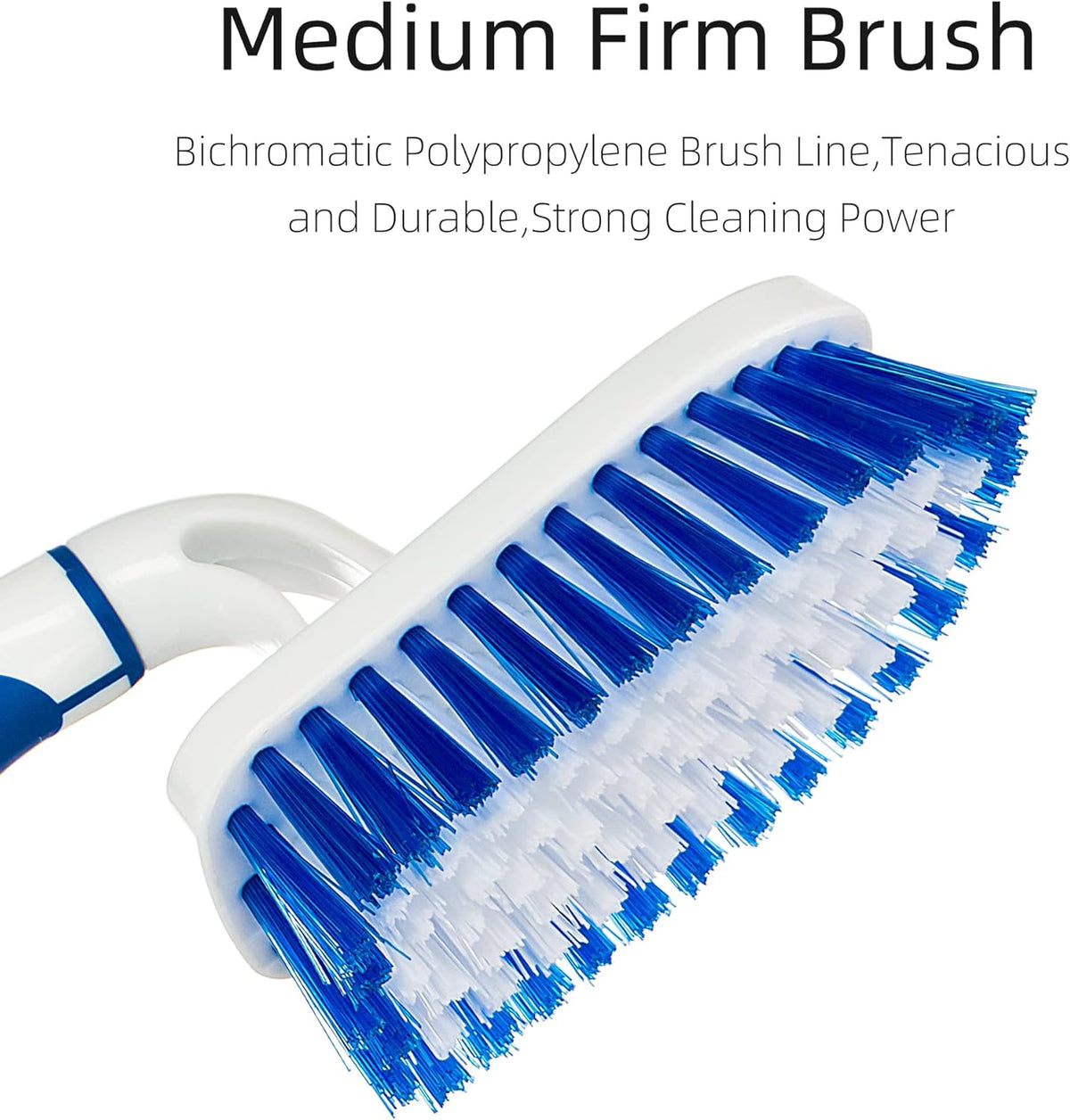 2-Pack Scrub Brush for Cleaning with Long Handle,Medium Firm Brush Bathroom Cleaning Supplies and