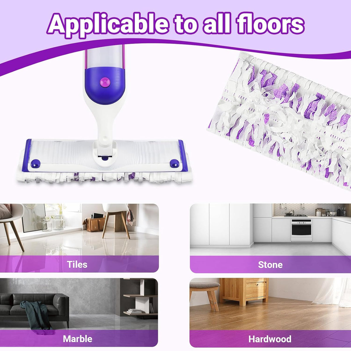 54 Count Disposable mop Pads Refills Compatible with Swiffer PowerMop Multi-Surface Mop and