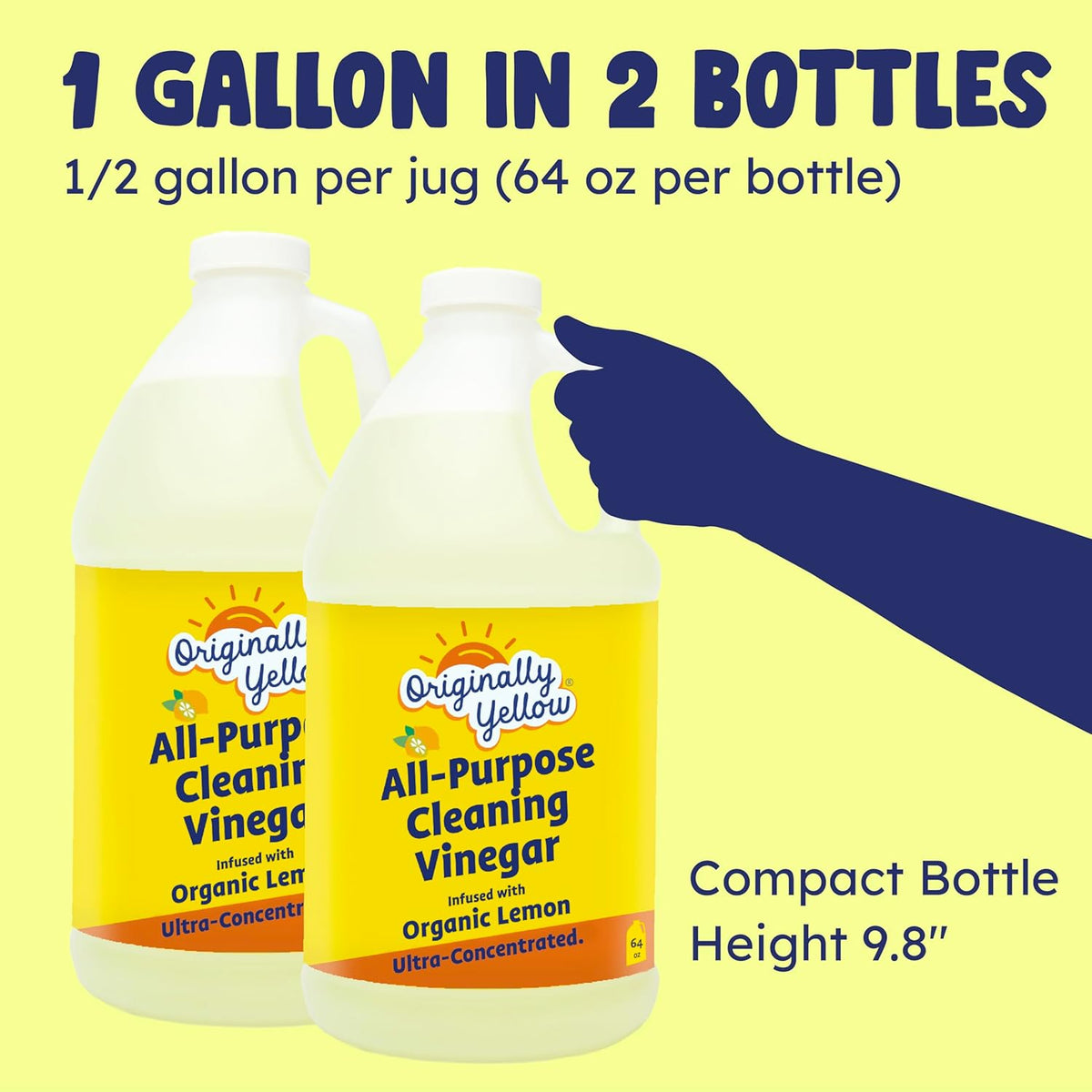 Originally Yellow Lemon Vinegar For Cleaning Purpose | USA Made All Purpose Cleaner | Use as a
