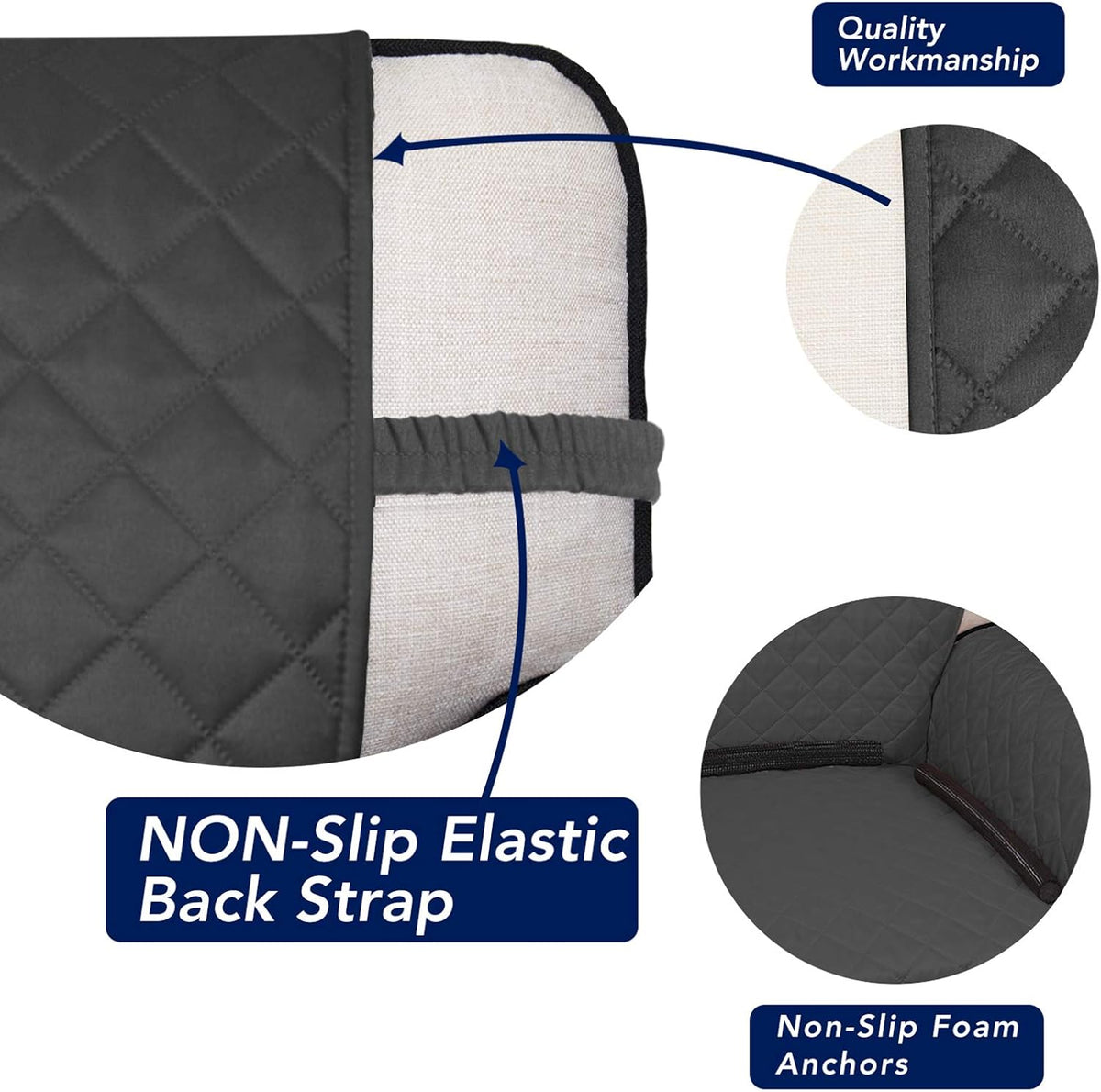 PureFit Reversible Quilted Sofa Cover, Water Resistant Slipcover Furniture Protector, Washable