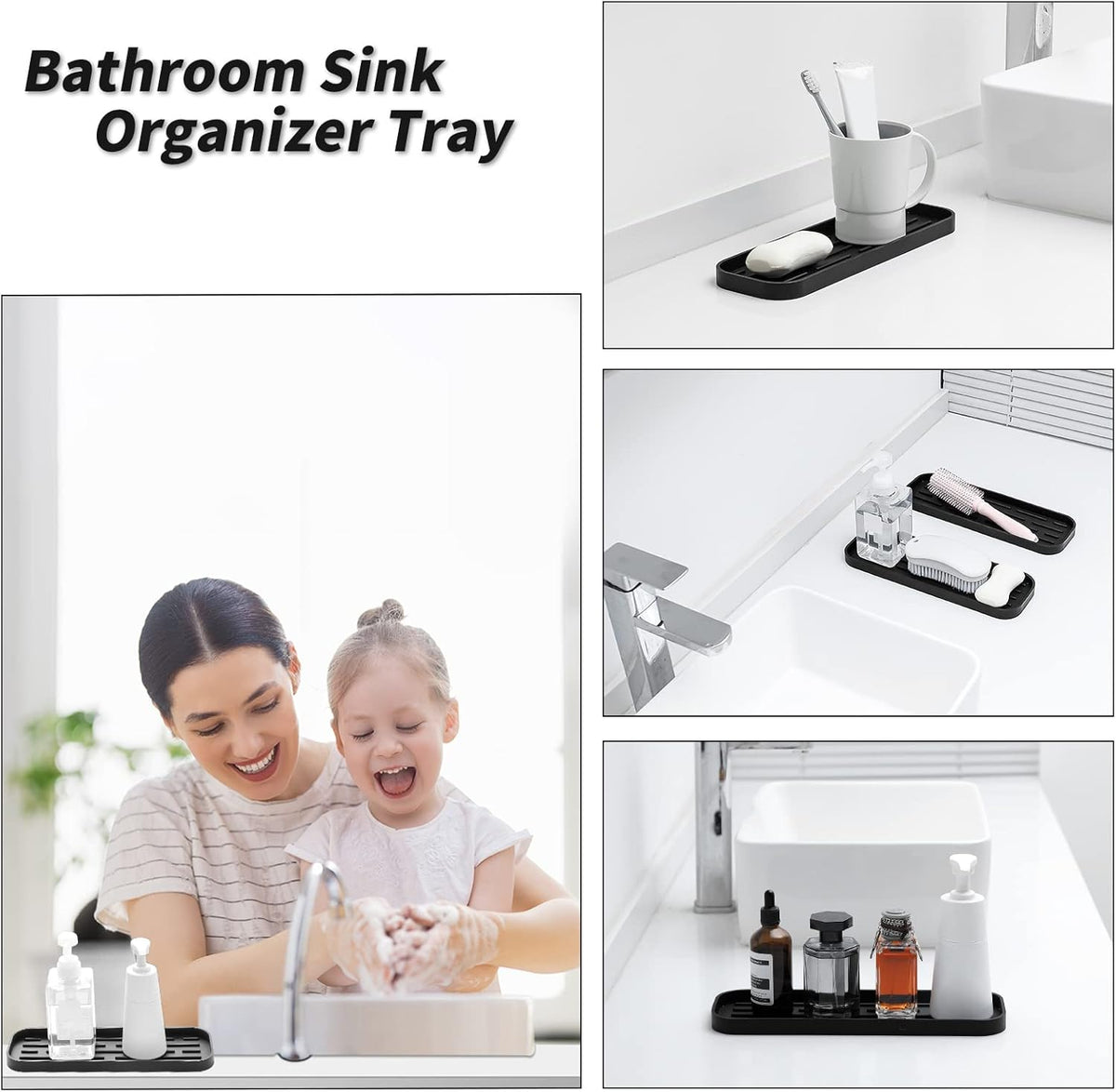 Silicone Kitchen Sink Organizer Tray for Multiple Usage,Eco-Friendly Sponges Holder for Kitchen