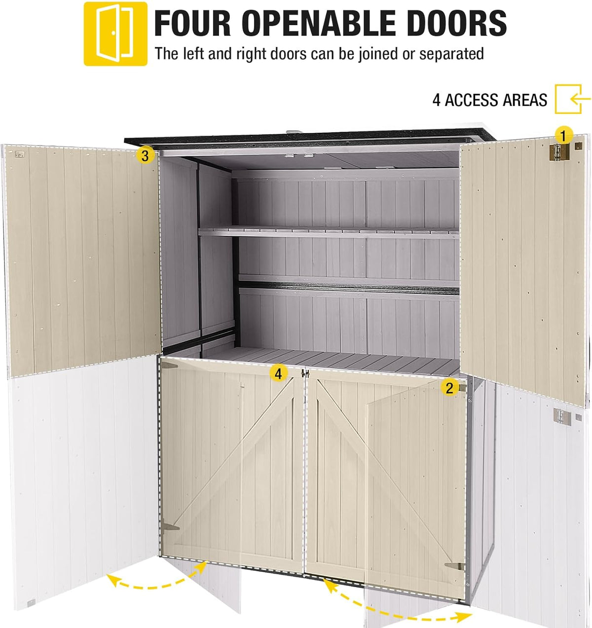Aivituvin Outdoor Storage Shed Upgraded with Strong Metal Frame Garden Tool Shed Storage House