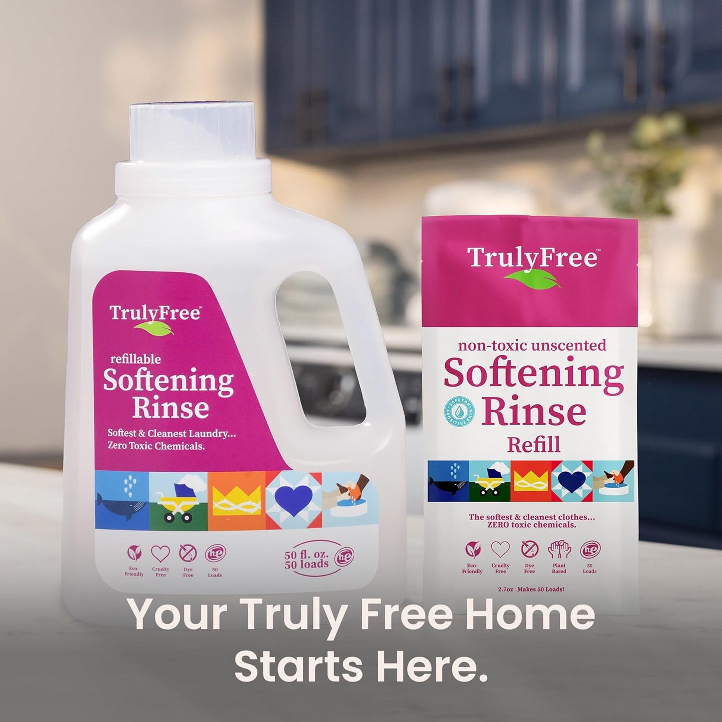 Truly Free Fabric Softening Conditioner for Clothes| Safe for Babies & Kids with Sensitive Skin |