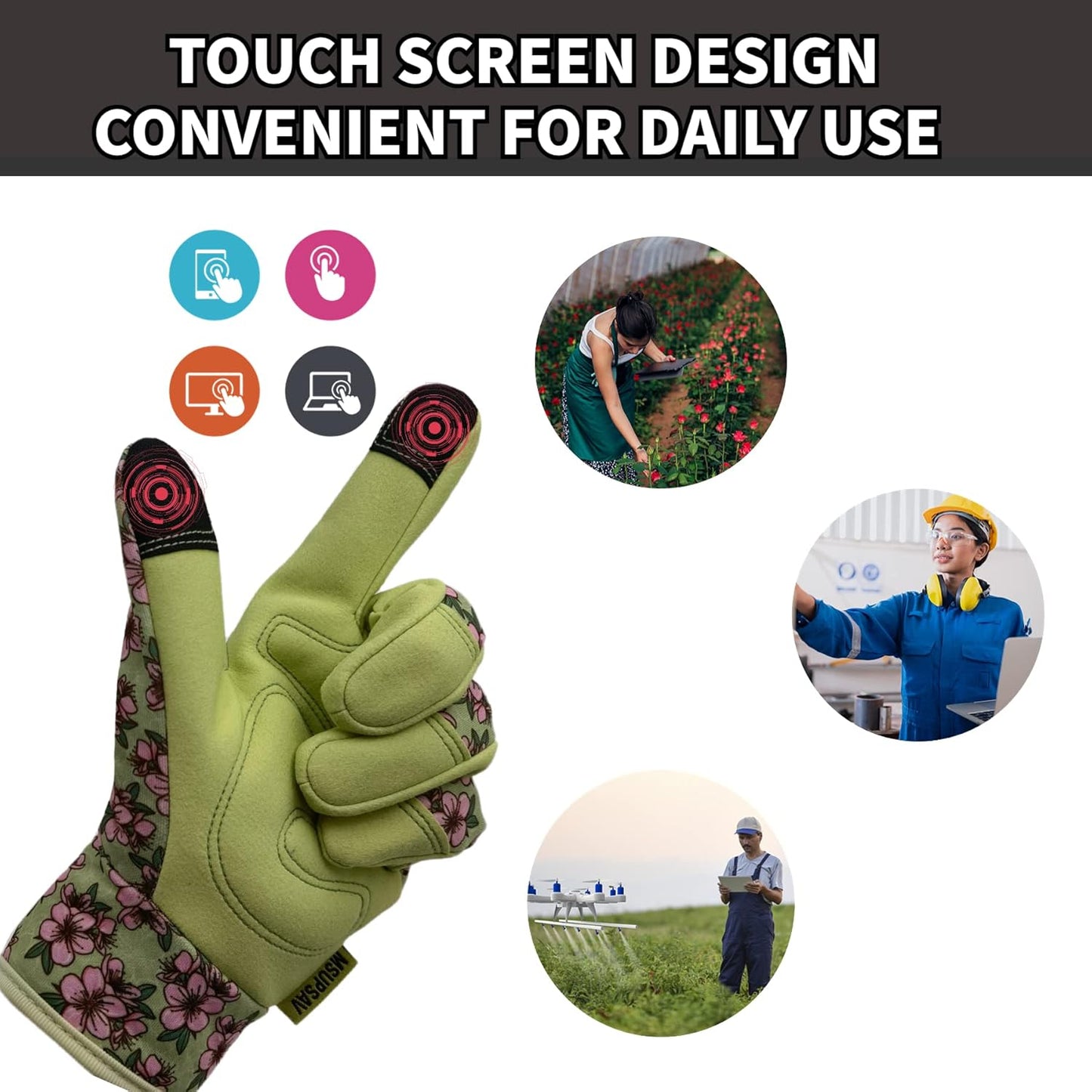 Thorn Proof&Puncture Resistant Gardening Gloves with Grip,Garden Gloves for Women, Leather Work