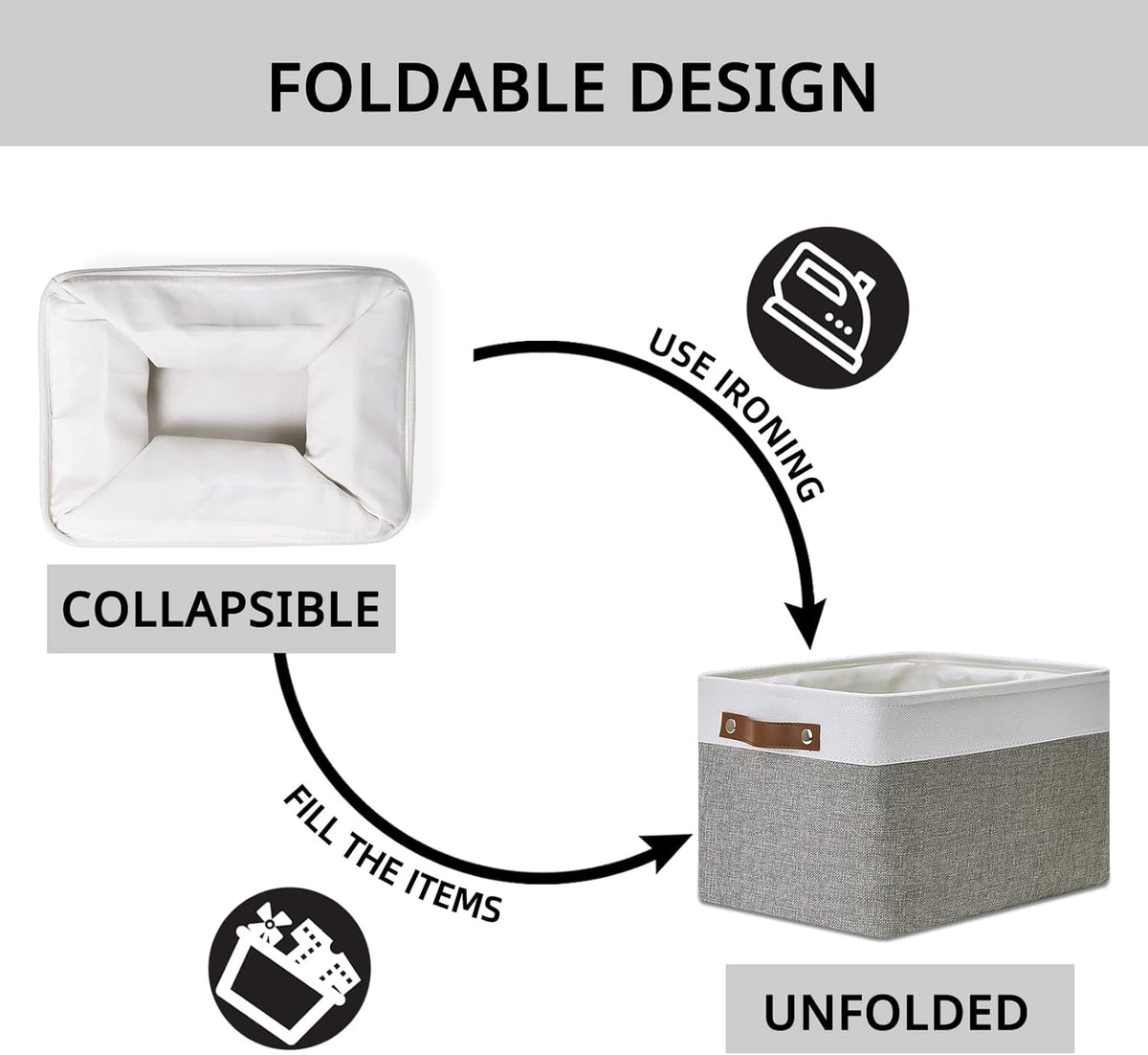 DULLEMELO Fabric Baskets for Storage, Office, Home,Nursery,Organizing Baskets for Shelves, Bedroom