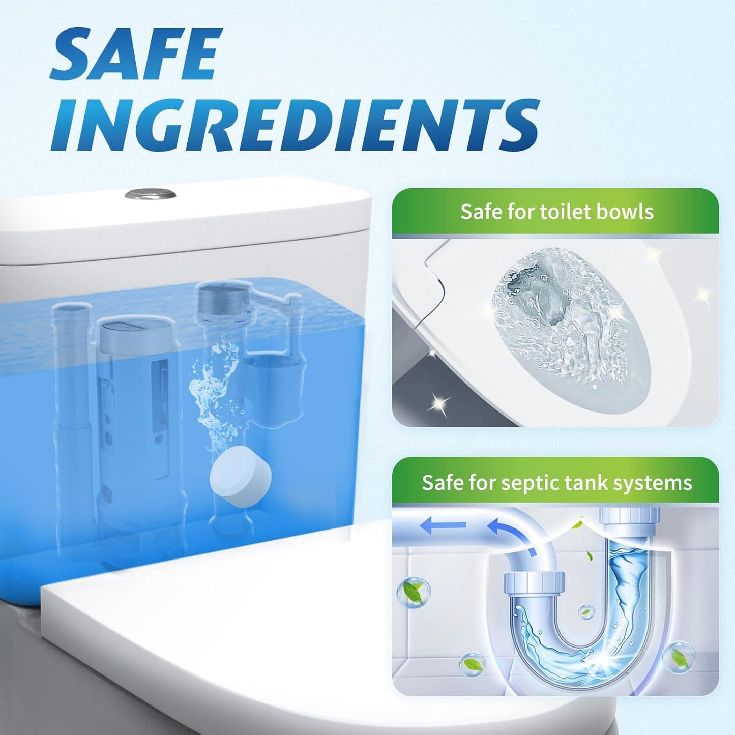 Toilet Bowl Cleaner Tablets - 40 PCS Automatic Bleach Toilet Cleaner Tablets, Slow-Releasing
