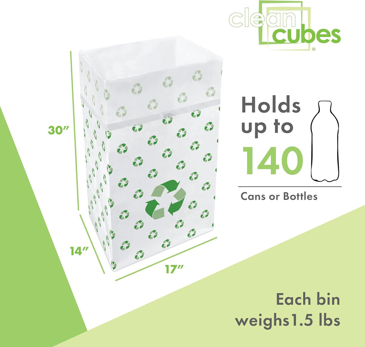 30 Gallon Disposable Pop-Up Trash Cans (3-Pack) with Fitted Bags – Foldable Garbage & Recycling