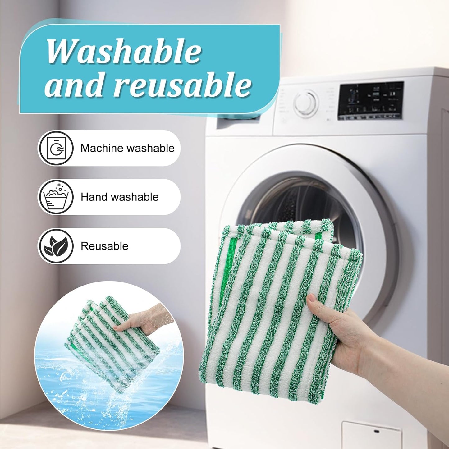 Mop Pads Refills Compatible with Libman Wet & Dry Microfiber Mop,6 Pack Microfiber Mop Refills for