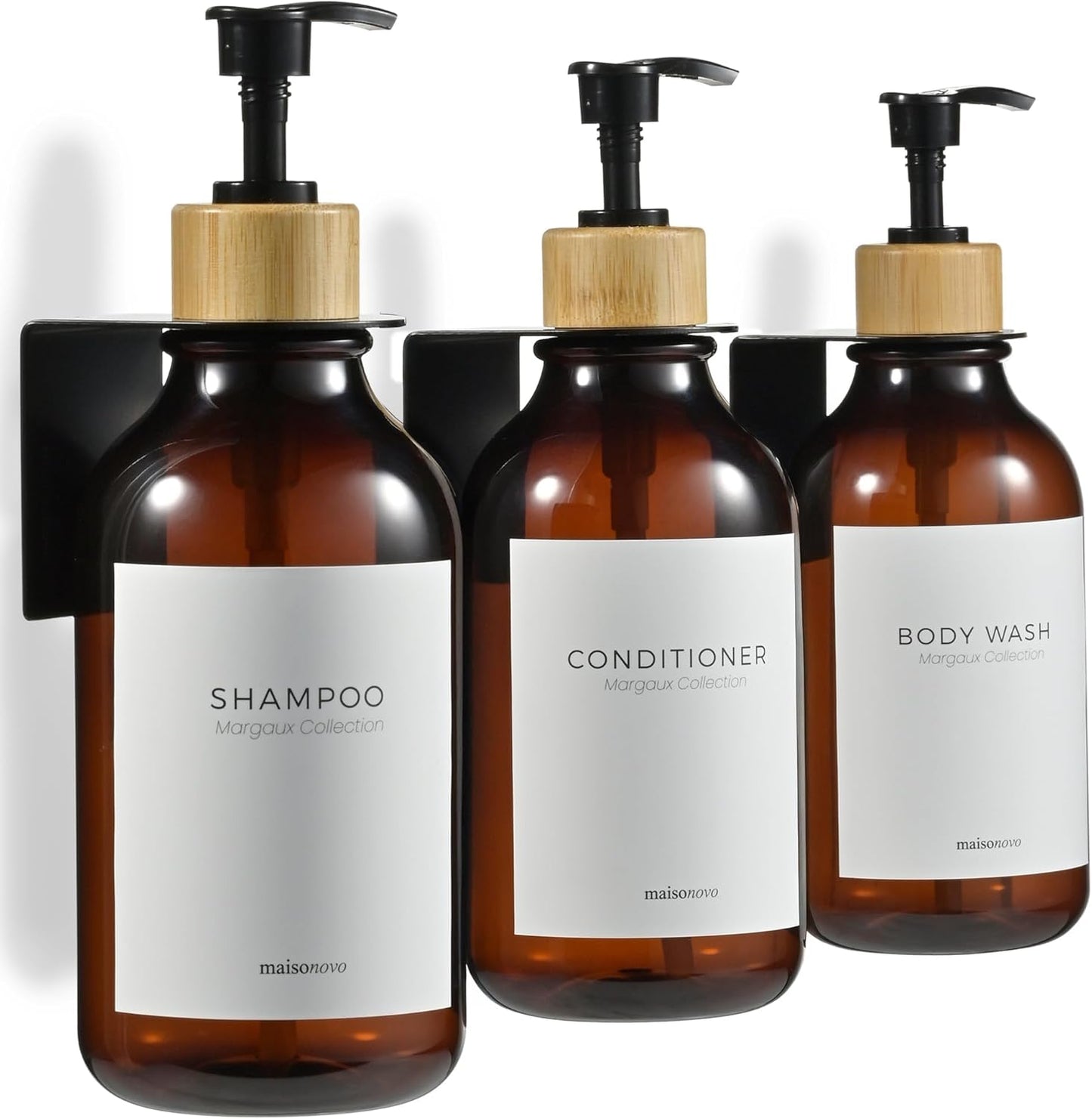 MaisoNovo Shampoo and Conditioner Dispenser - Shower Soap Dispenser Wall Mounted - 16.9 fl oz Set