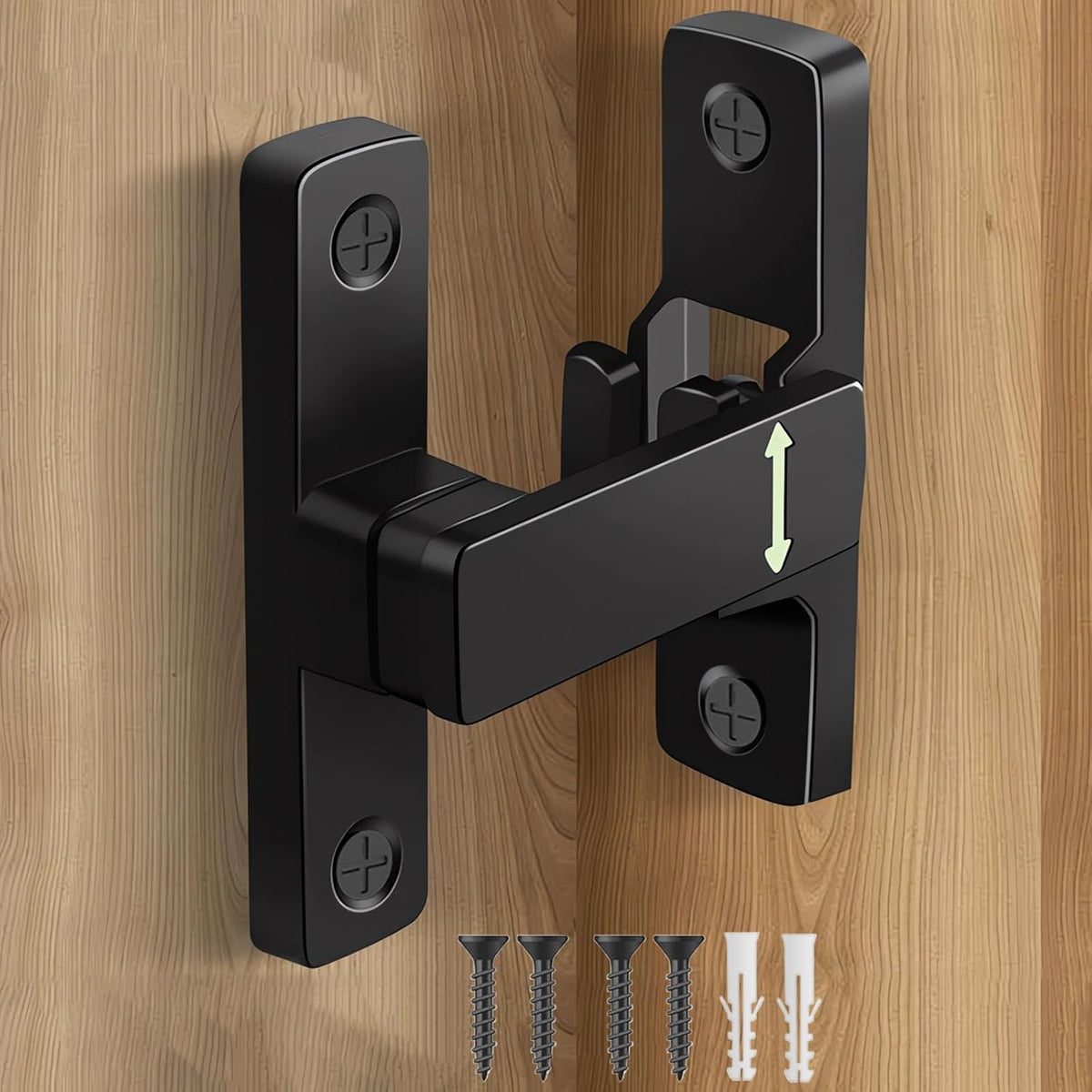 90/180 Degree Barn Door Lock, Small Flip Gate Latches Protect Privacy Sliding Door Latch Lock for