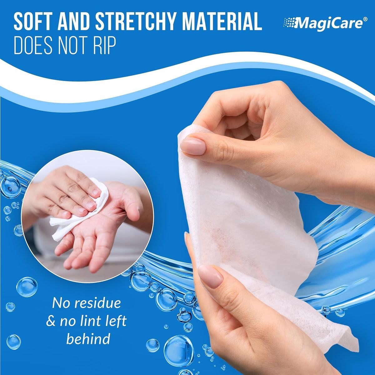 MagiCare 75% Large Alcohol Wipes (2 Canisters) - Hand Sanitizing Wipes - Hand Sanitizer Wipe