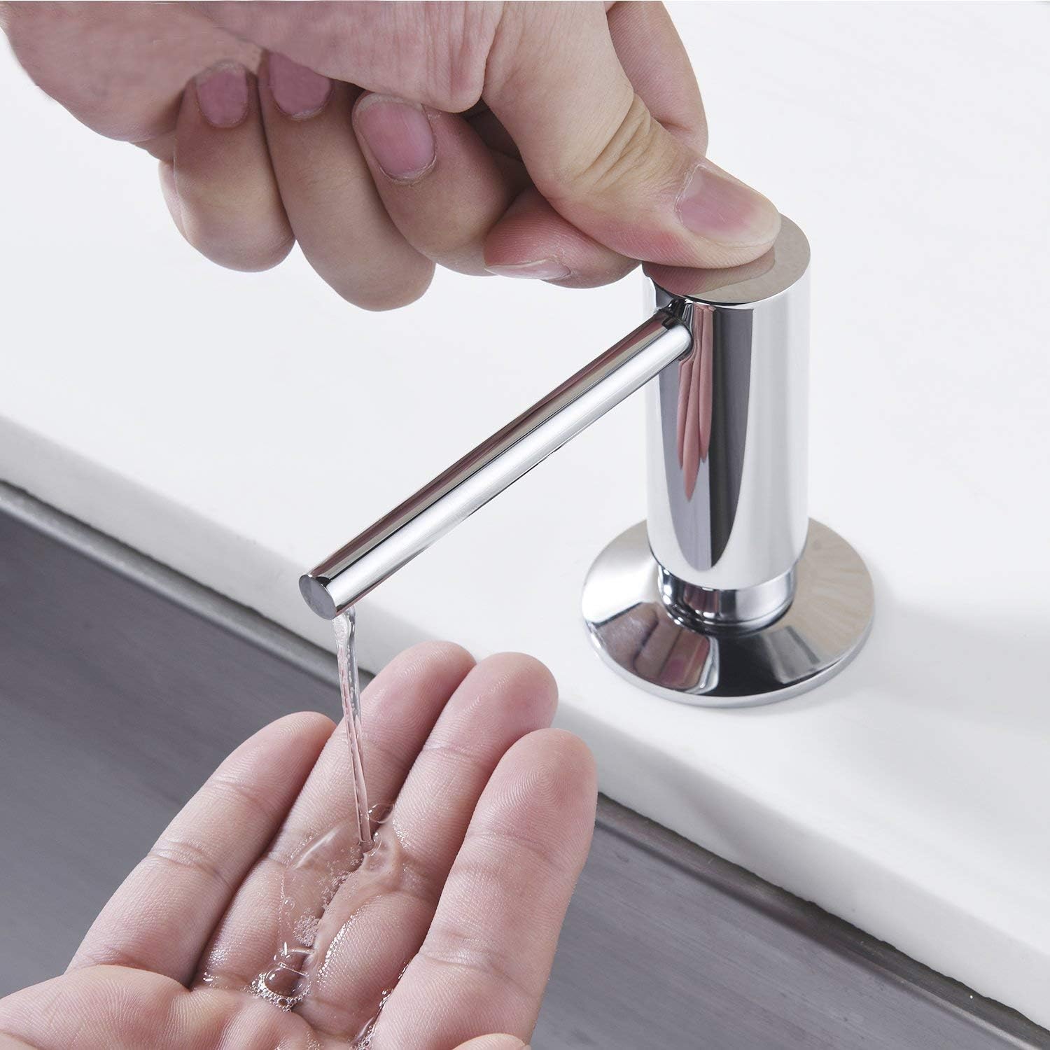 Samodra Sink Soap Dispenser, Metal Pump Head Liquid Lotion Countertop Kitchen Bathroom Soap