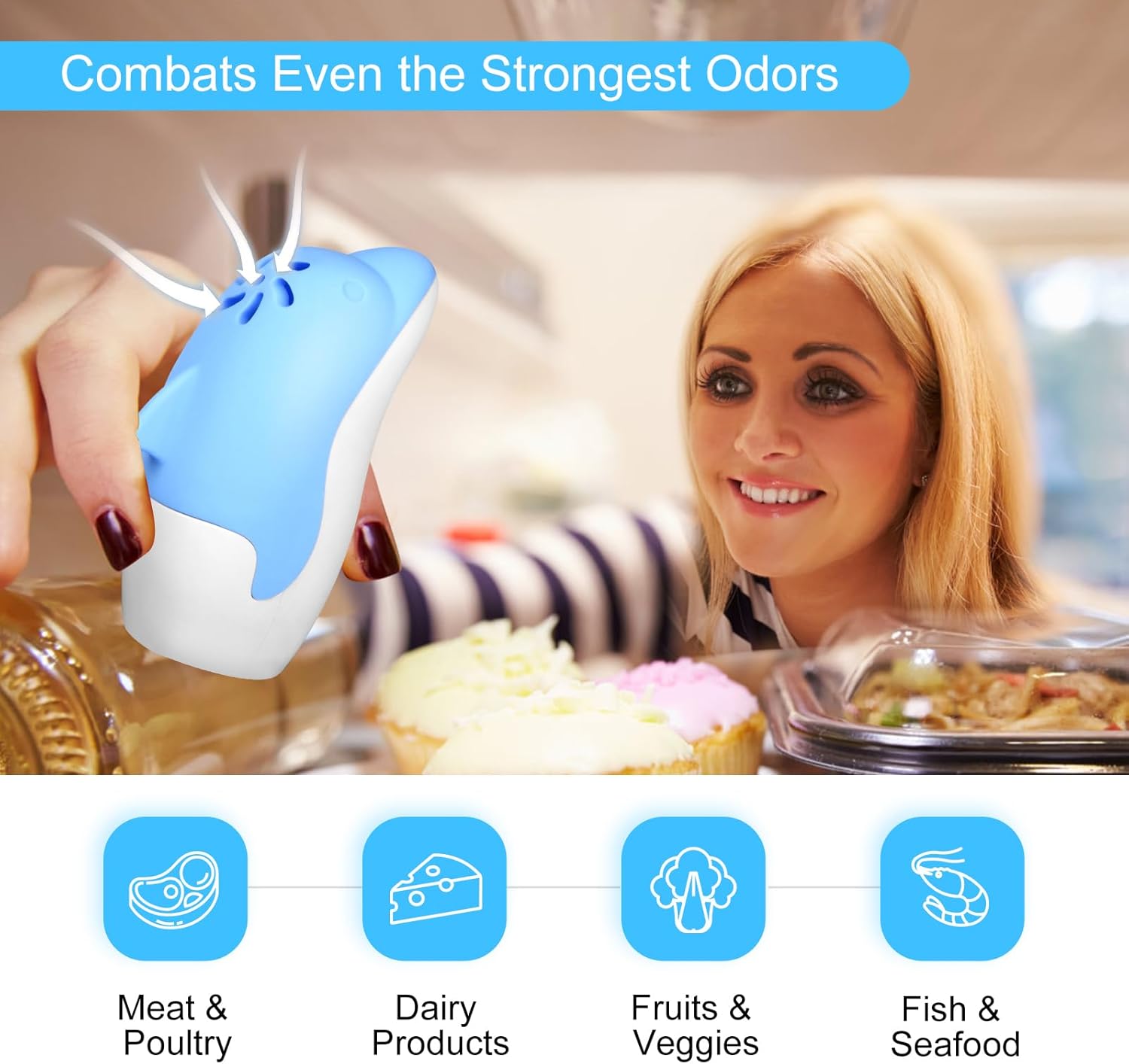 Asltw Upgrade Cute Fridge Deodorizer, Dolphin Fridge Cleaner, Freezer Odor Freshener, Add Baking