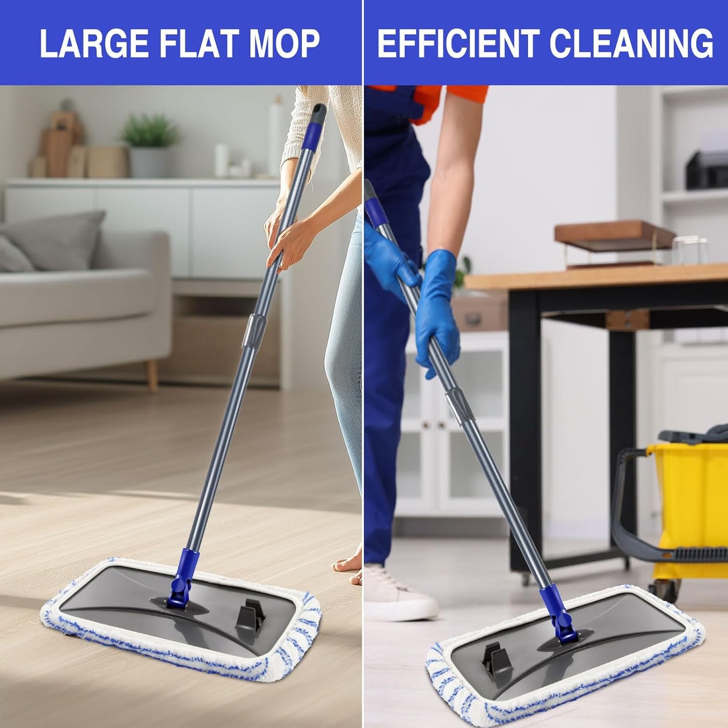 MASTERTOP Microfiber Mops for Floor Cleaning, Extra Large Industrial Mop,Floor Commercial Mop for