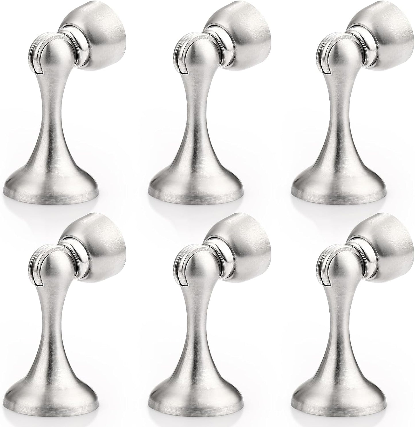 Probrico Brushed Nickel Magnetic Door Stoppers for Bottom of Door, Stainless Steel Magnet Door