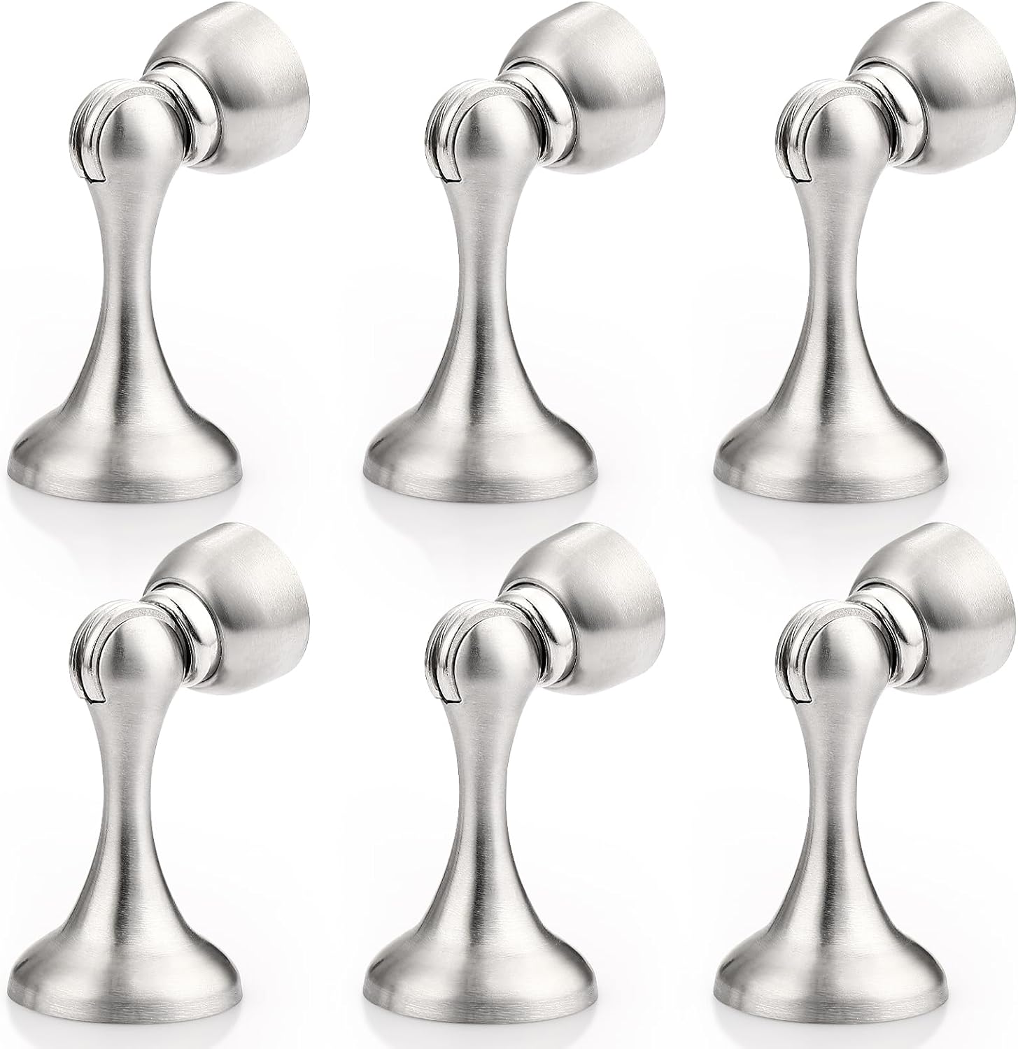 Probrico Brushed Nickel Magnetic Door Stoppers for Bottom of Door, Stainless Steel Magnet Door