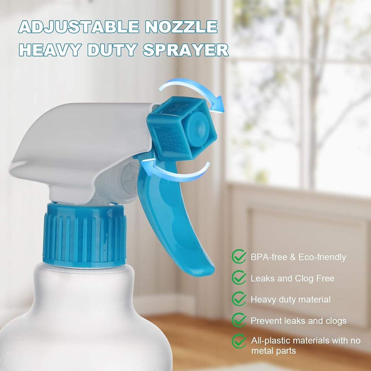 Spray Bottles 16.9oz/500ml Plastic Spray Bottle for Hair Mist/Stream Empty Spray Bottle Heavy Duty