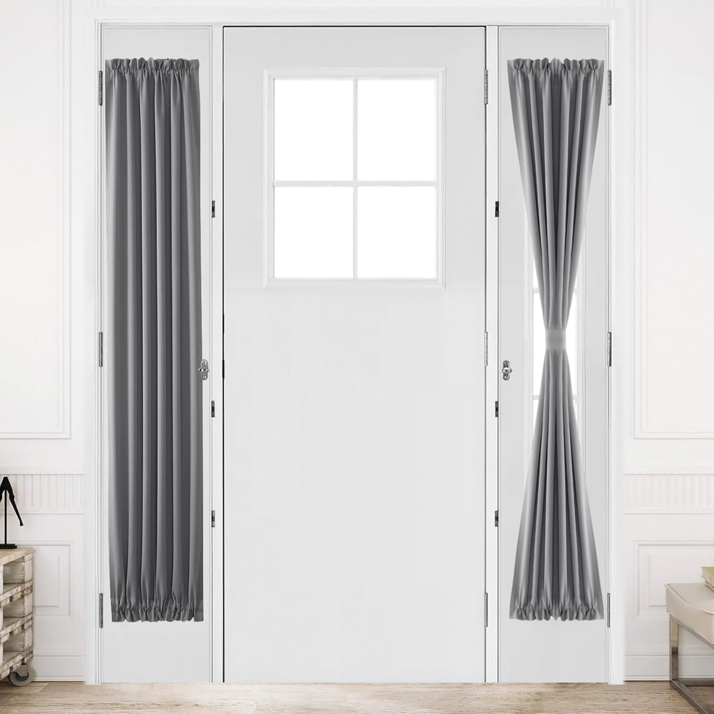 DWCN French Door Curtains – Rod Pocket Thermal Blackout Curtain for Doors with Glass Window