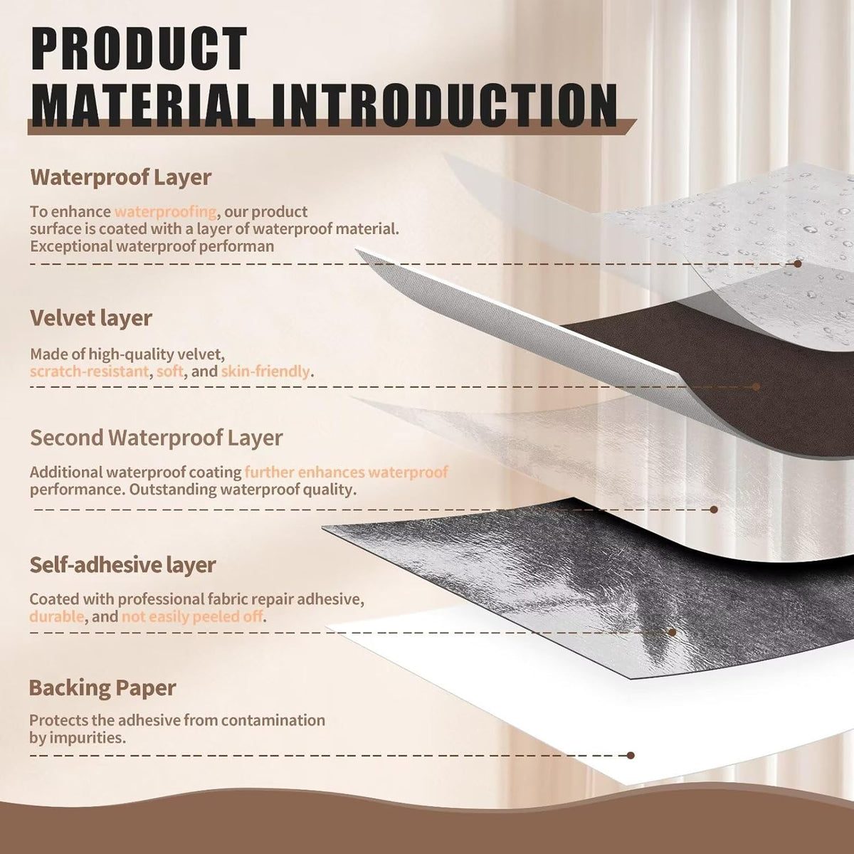 Azobur Couch Patches, Extra-Large Durable Fabric Tape, Ideal for Automotive Upholstery Repair
