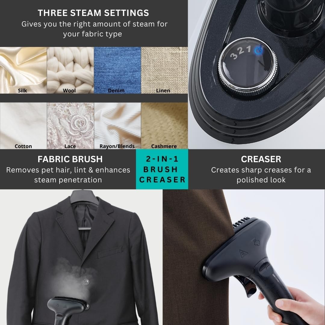 True & Tidy Heavy Duty Commercial Full Size Standing Garment Steamer for Clothes with Extra Large
