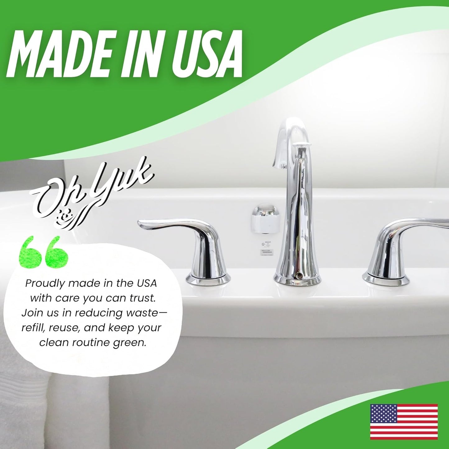 Oh Yuk Tub and Tile Cleaner – All-in-One Spray for Tubs, Tile, Shower Walls, and More | Removes