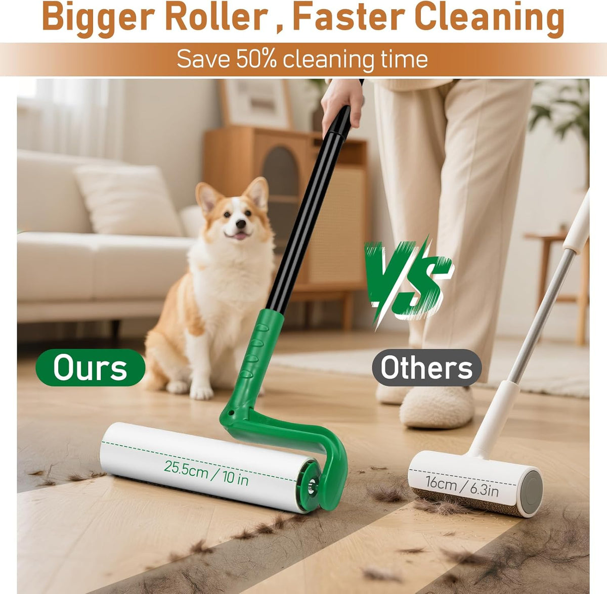 Large Lint Roller Refills for Lint Remover,4 Pack 10 Inch Big Lint Roller Refill Compatible with