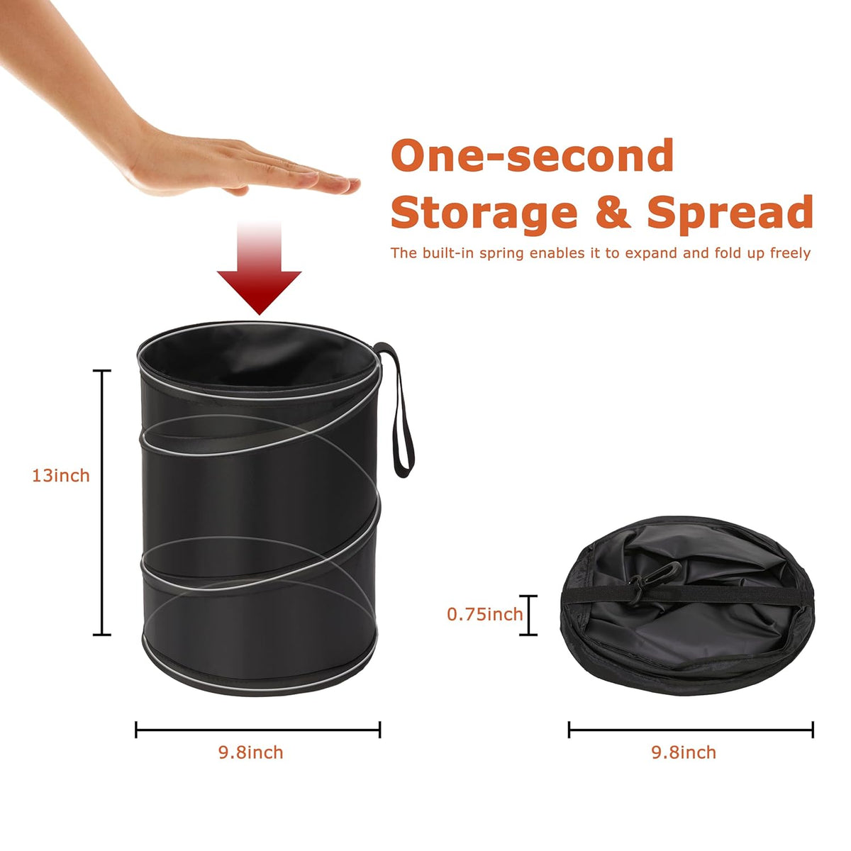 Ginsco 2Packs 4 Gallons New Leakproof Car Trash Can, Large Trash Can Pop-up Collapsible Hanging Car