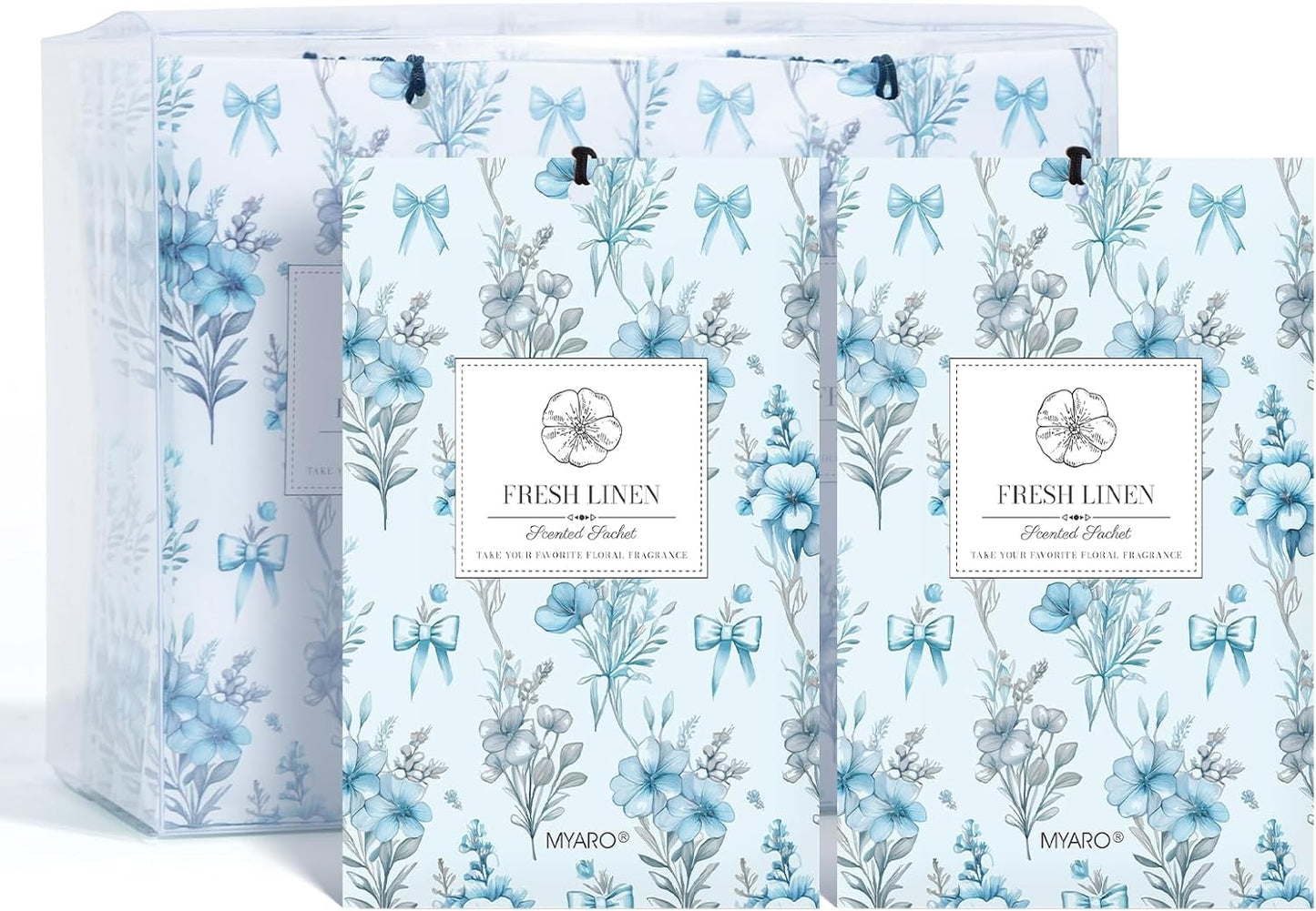 MYARO 20 Packs Fresh Linen Sachets for Drawer and Closet, Long-Lasting Sachets Bags Air Freshener