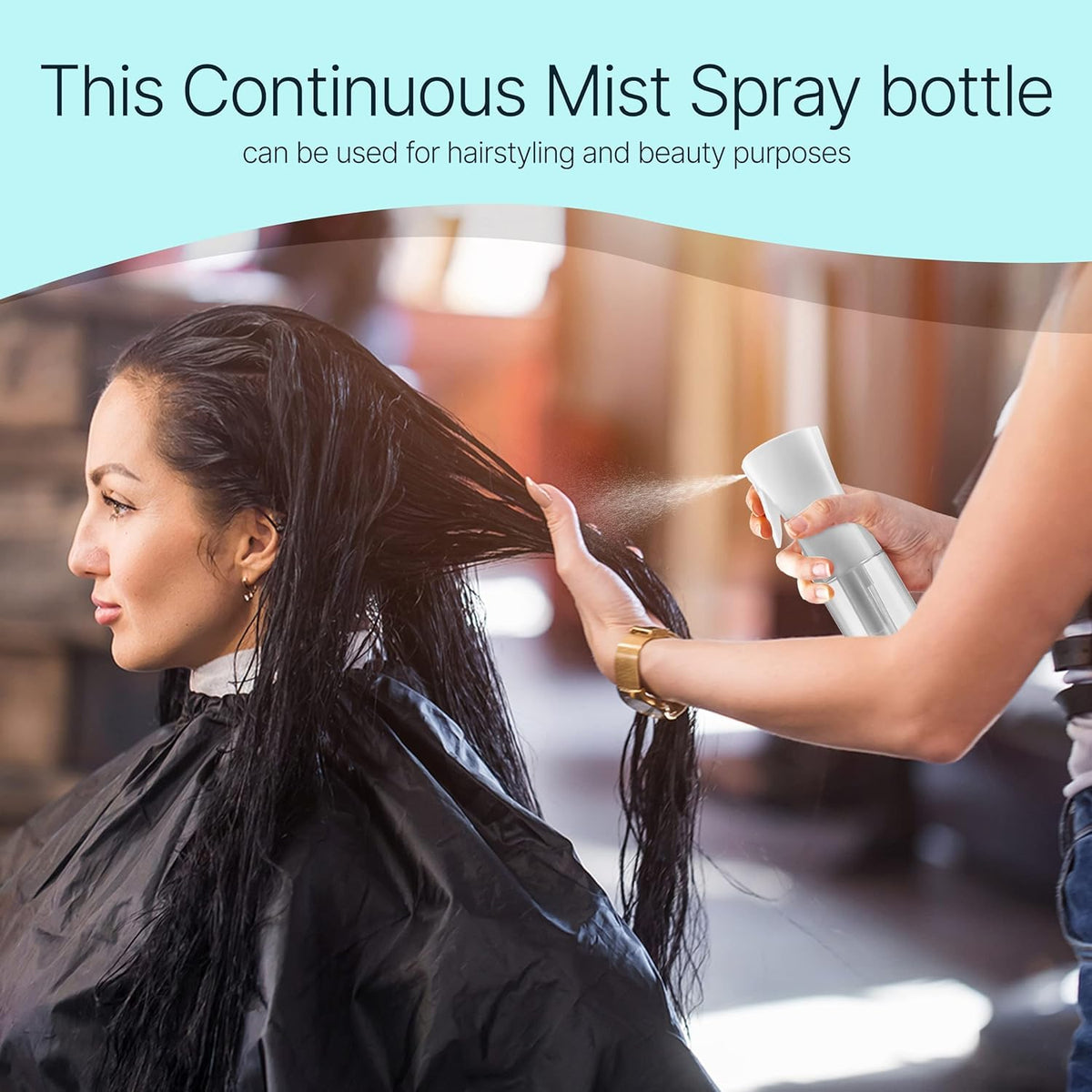 BeautifyBeauties Hair Spray Bottle – Ultra Fine Continuous Water Mister for Hairstyling, Cleaning