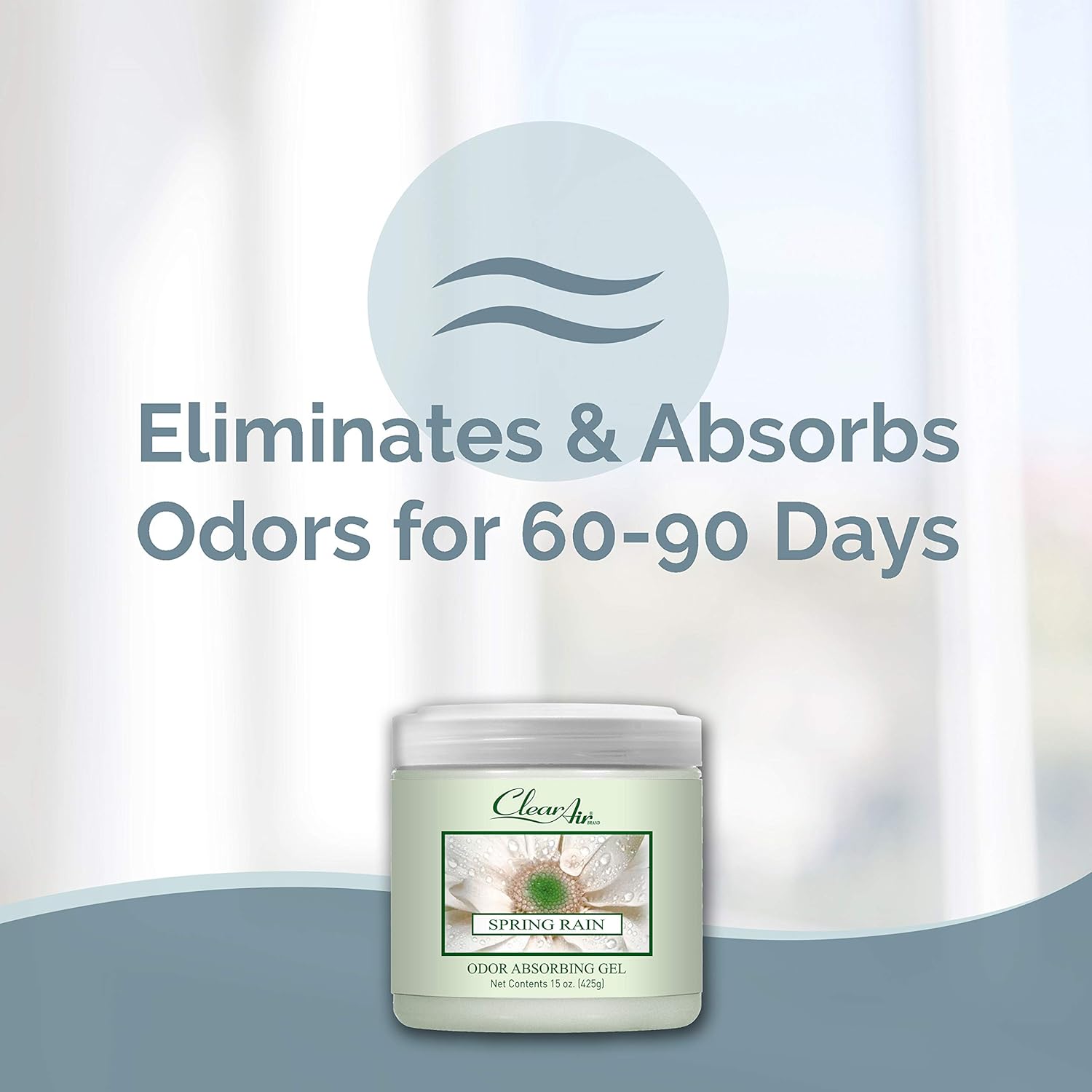 Clear Air Odor Absorber Gel - 15 oz, Pack of 2 - Air Freshener Absorbs and Eliminates Odors in