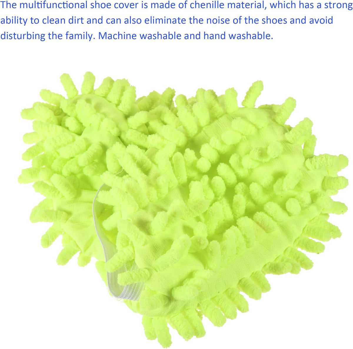 1 Pair Washable Cleaning Shoes Cover - Floor Cleaning Dust, Chenille Microfiber Duster Mop