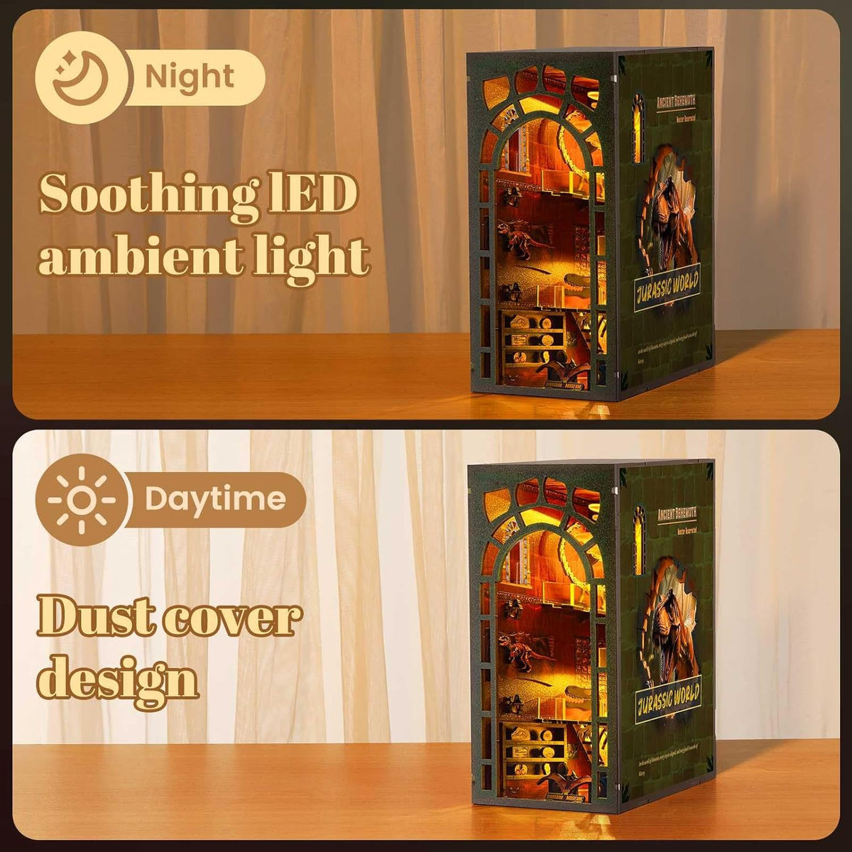 Book Nook Kit - DIY Miniature Museum Dollhouse & Tiny House 3D Wooden Puzzle, Creative Bookshelf