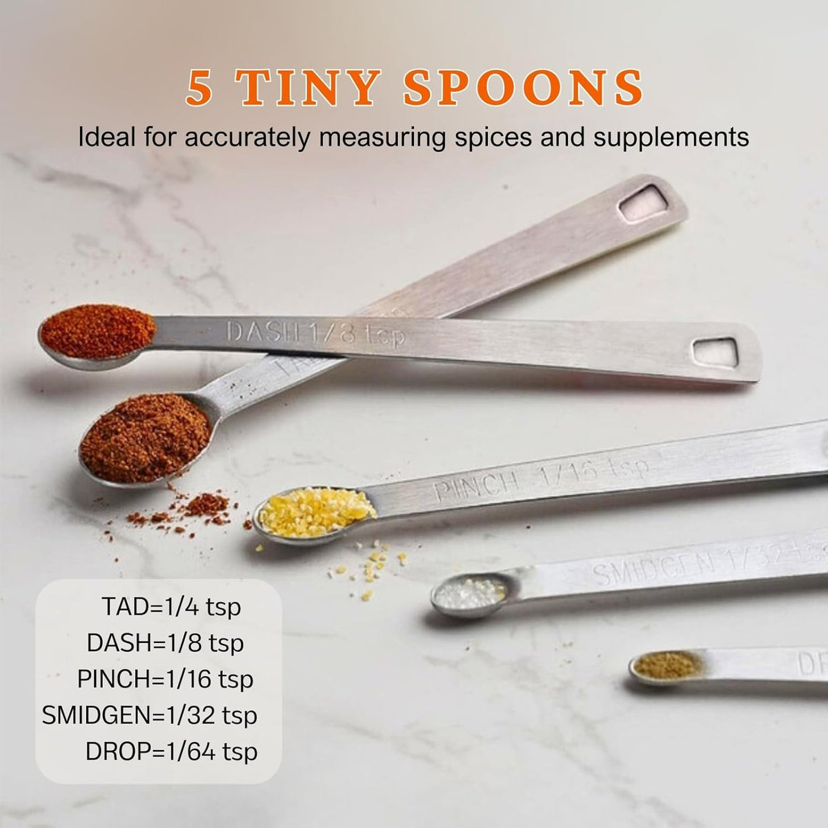 11PCS Measuring Spoons Set Stainless 1 tbsp, 1/2 tbsp, and 1-1/16tsp Steel Measuring Spoons for