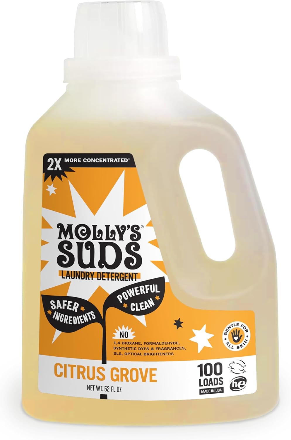 Molly's Suds Liquid Laundry Detergent | Clean Laundry Detergent Soap for Sensitive Skin | 2x