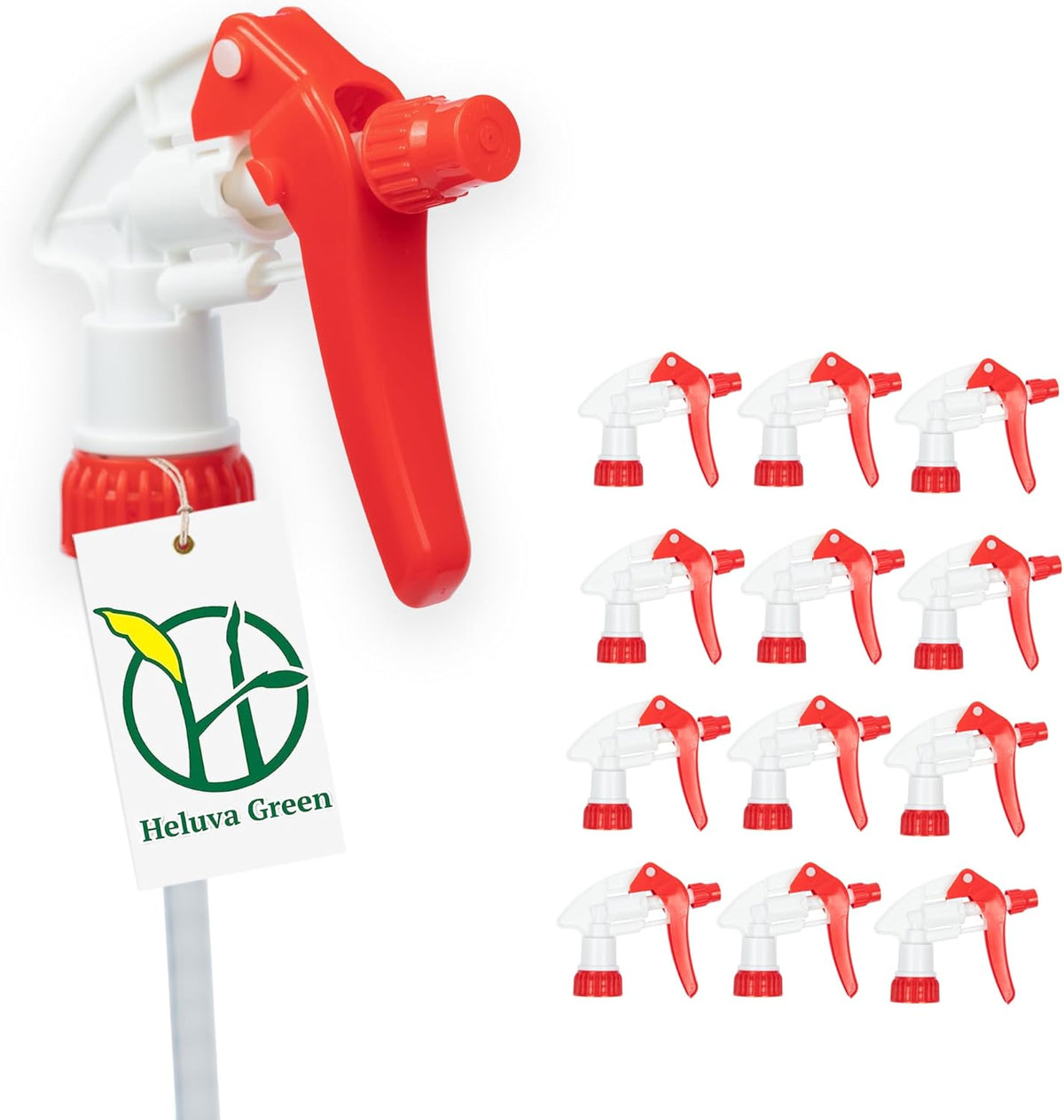 Heluva Green Spray Bottle Nozzle Replacement, Bottle Tops Only - Sprayer Nozzle Triggers for Heavy