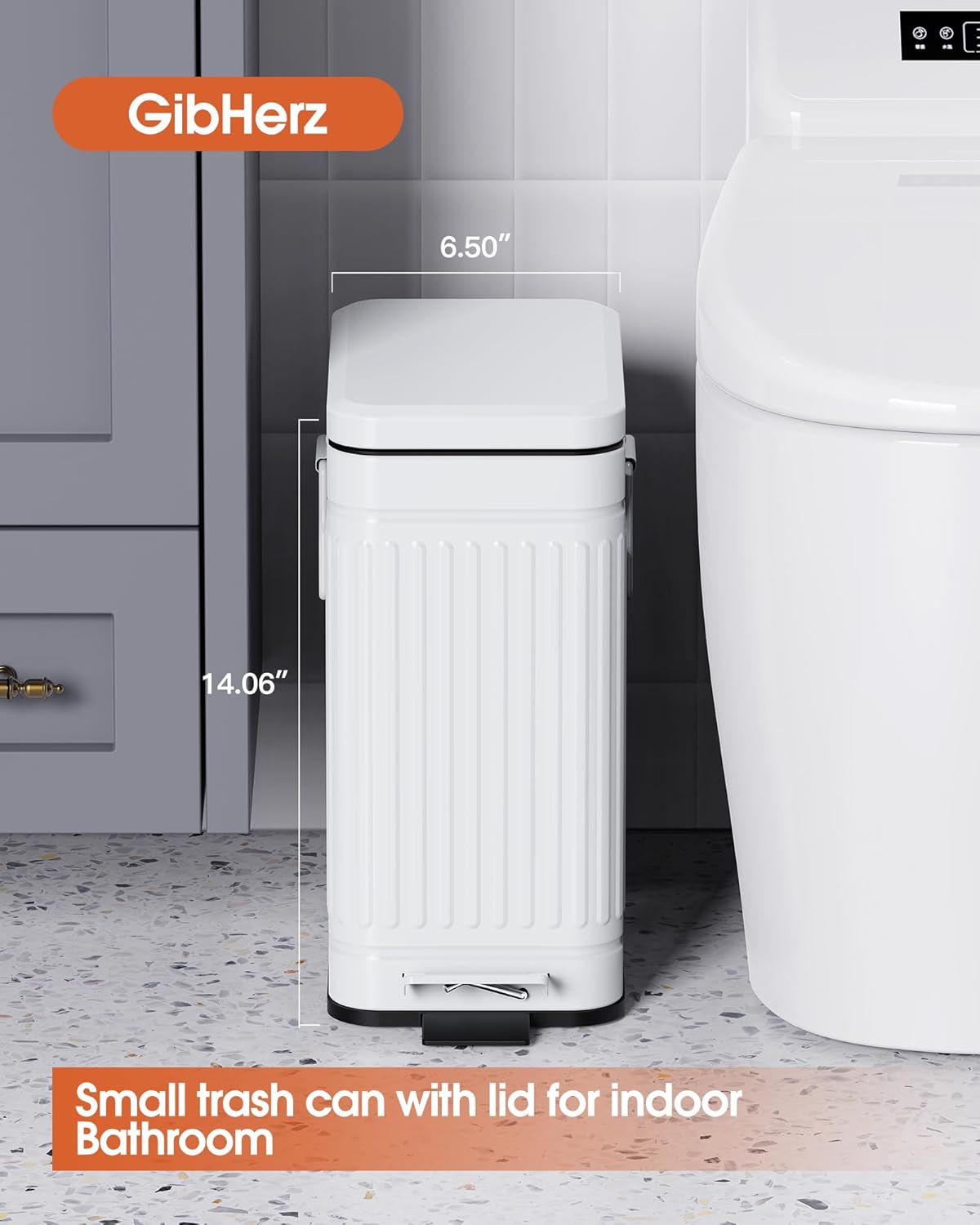 Small Trash Can with Lid Soft Close-10L/2.6 Gal Stainless Steel Outdoor Dog Poop Garbage Can-Metal