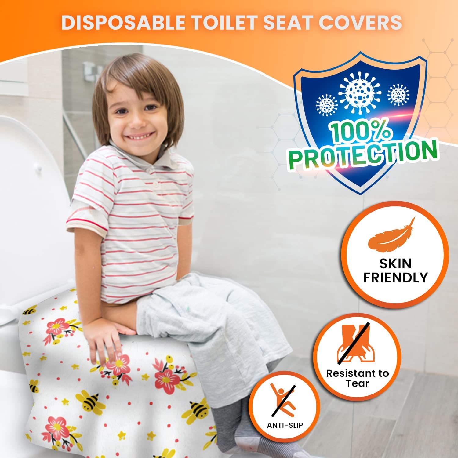 20 Extra Large Toilet Seat Covers Disposable for Kids & Adults-Toilet Covers Disposable for