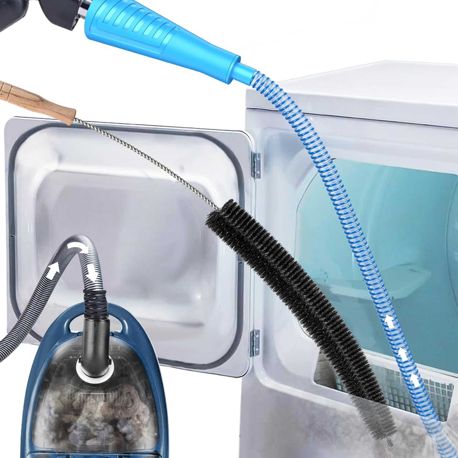 Sealegend Dryer Vent Cleaner Kit Dryer Lint Vac Attachment with Brush, Lint Remover, Dryer Vent