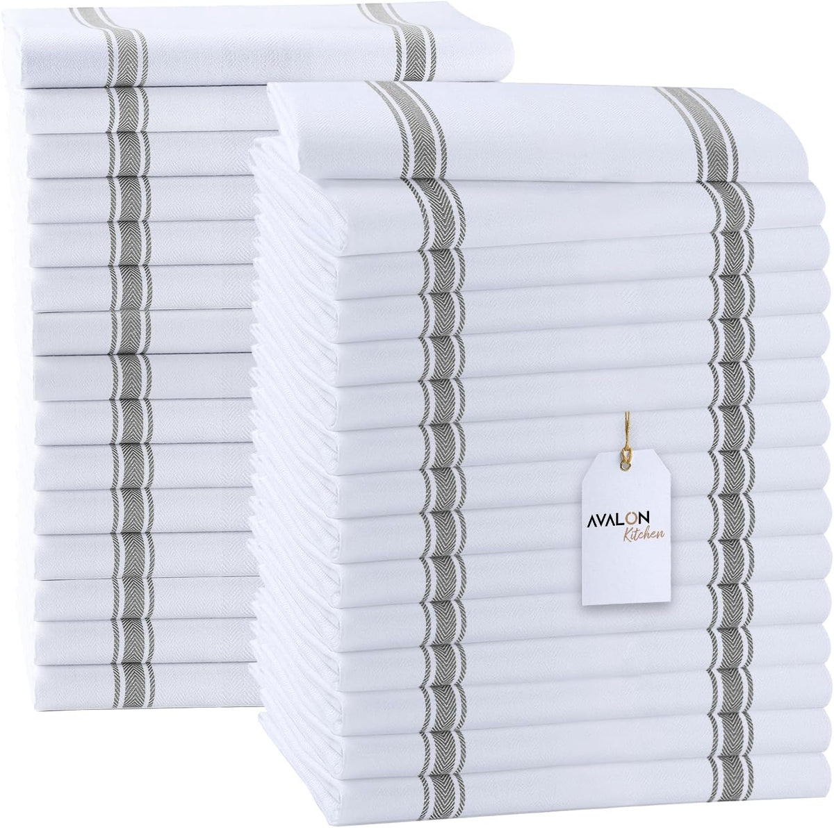 Dish Towels Set (Value Pack of 30) Size 15x25 Inch, 100% Cotton Soft & Absorbent Linen Kitchen