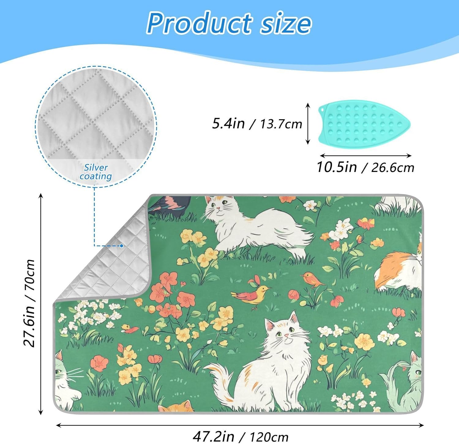 Ironing Mat Portable Ironing Pad Ironing Blanket for Table Top Heat Resistance Double-Side Using