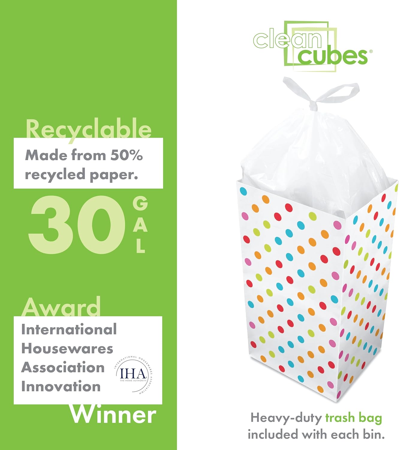 30 Gallon Disposable Pop-Up Trash Cans (3-Pack) with Fitted Bags – Foldable Garbage & Recycling