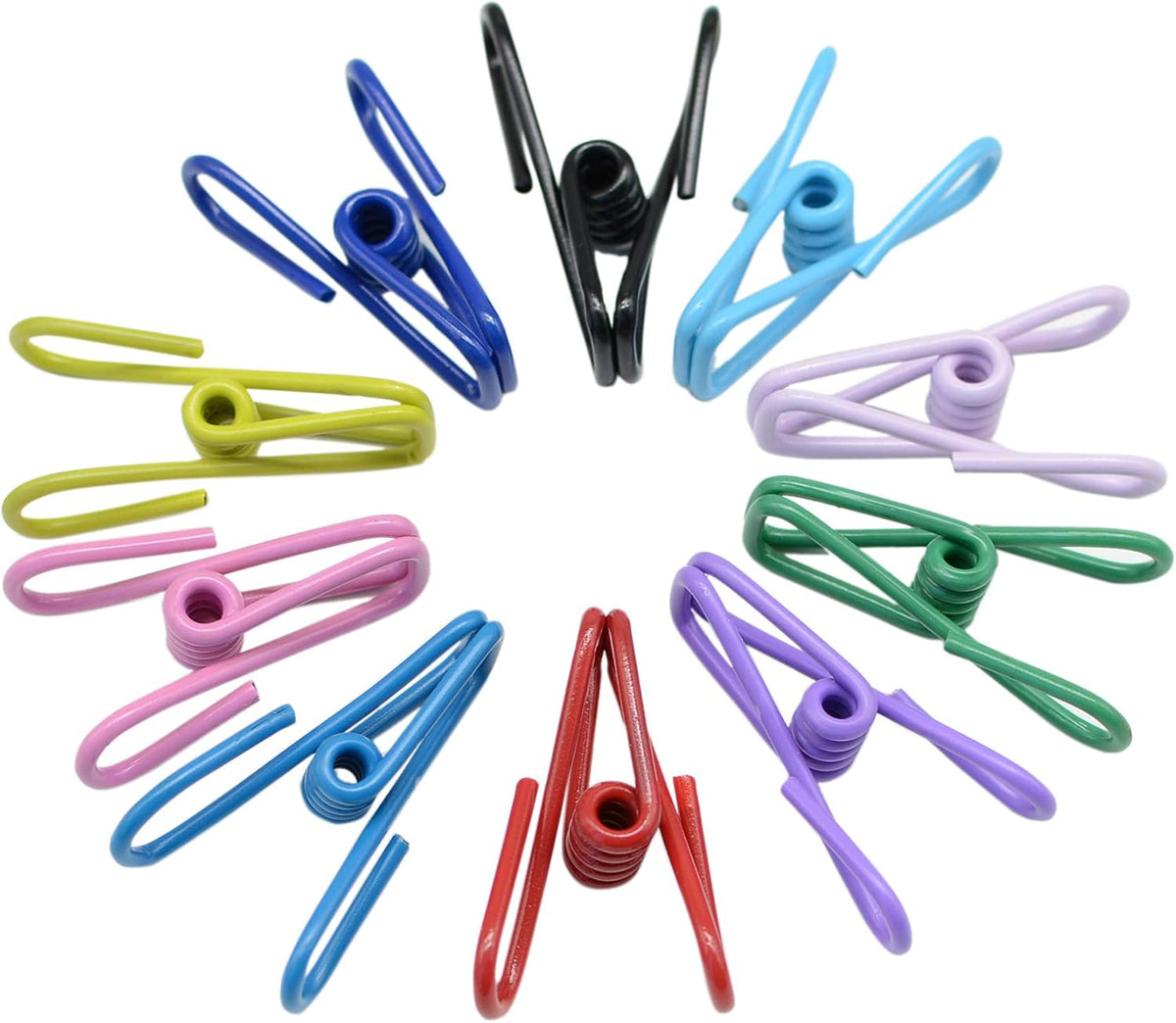 30 Pcs 2 Inch 10 Different Random Colors Chip Clips, PVC Coating High Elasticity Strength Clothes