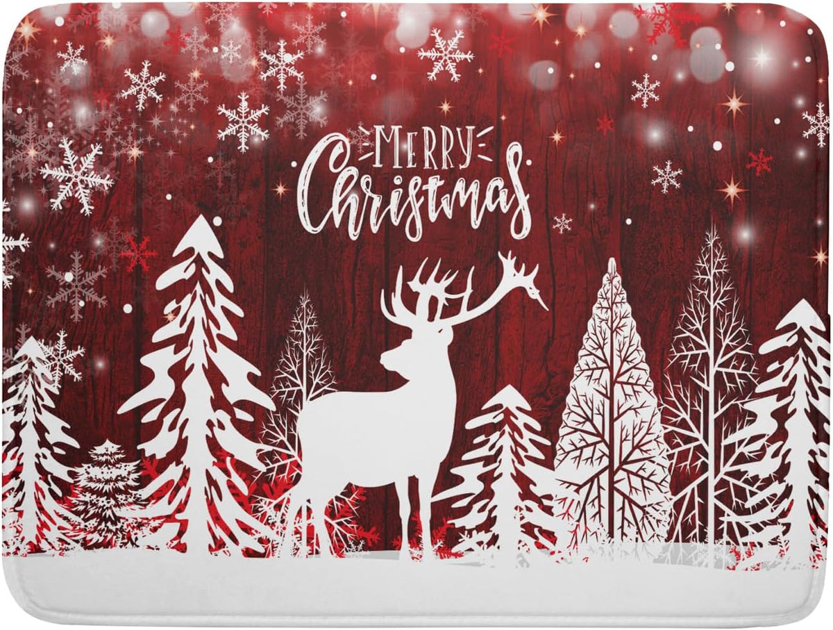 Merry Christmas Dish Drying Mats for Kitchen Counter 18x24 Inch Christmas Tree Kitchen Mat
