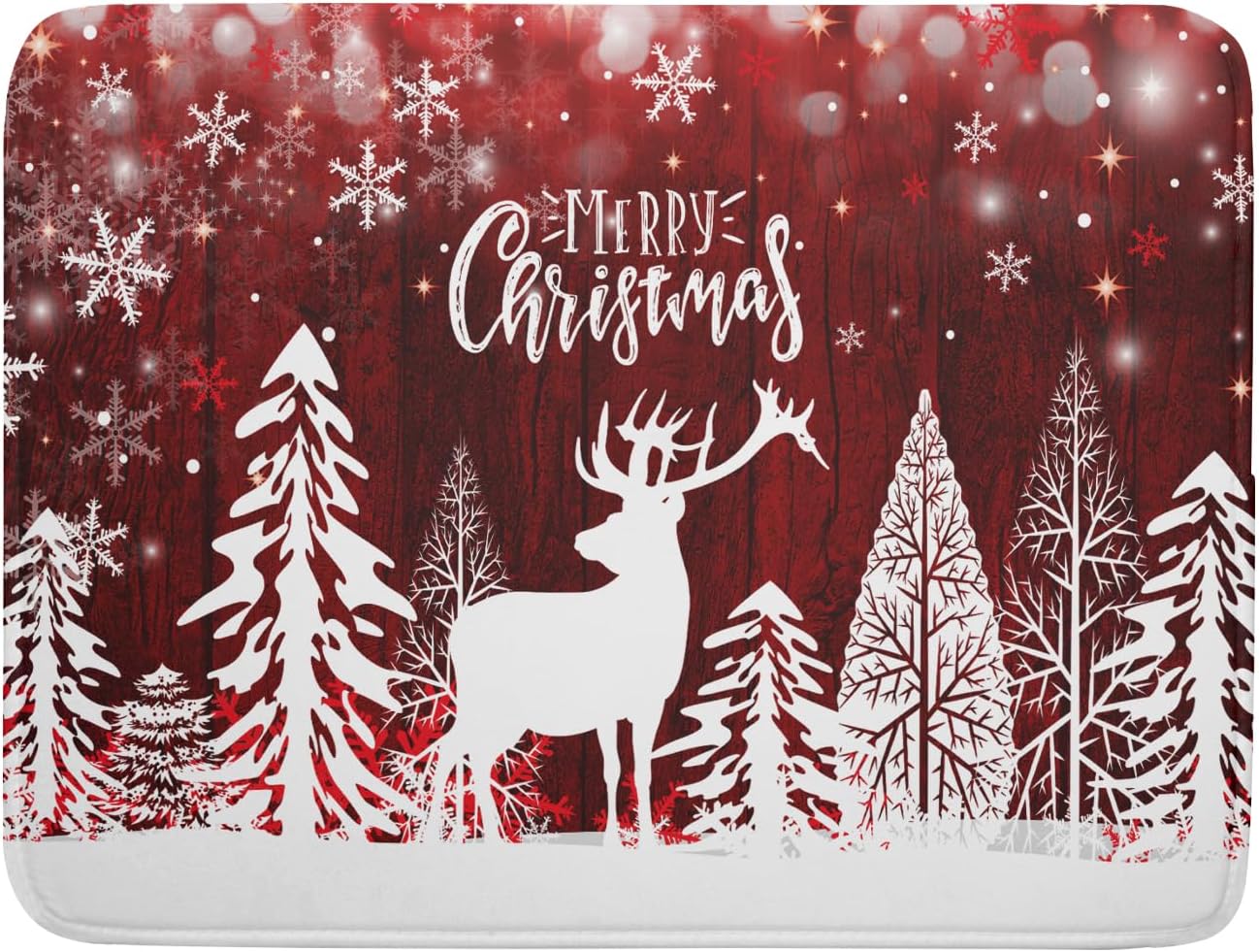 Christmas Dish Drying Mats for Kitchen Counter 16x18 Inch Merry Christmas Happy New Year Snowflake